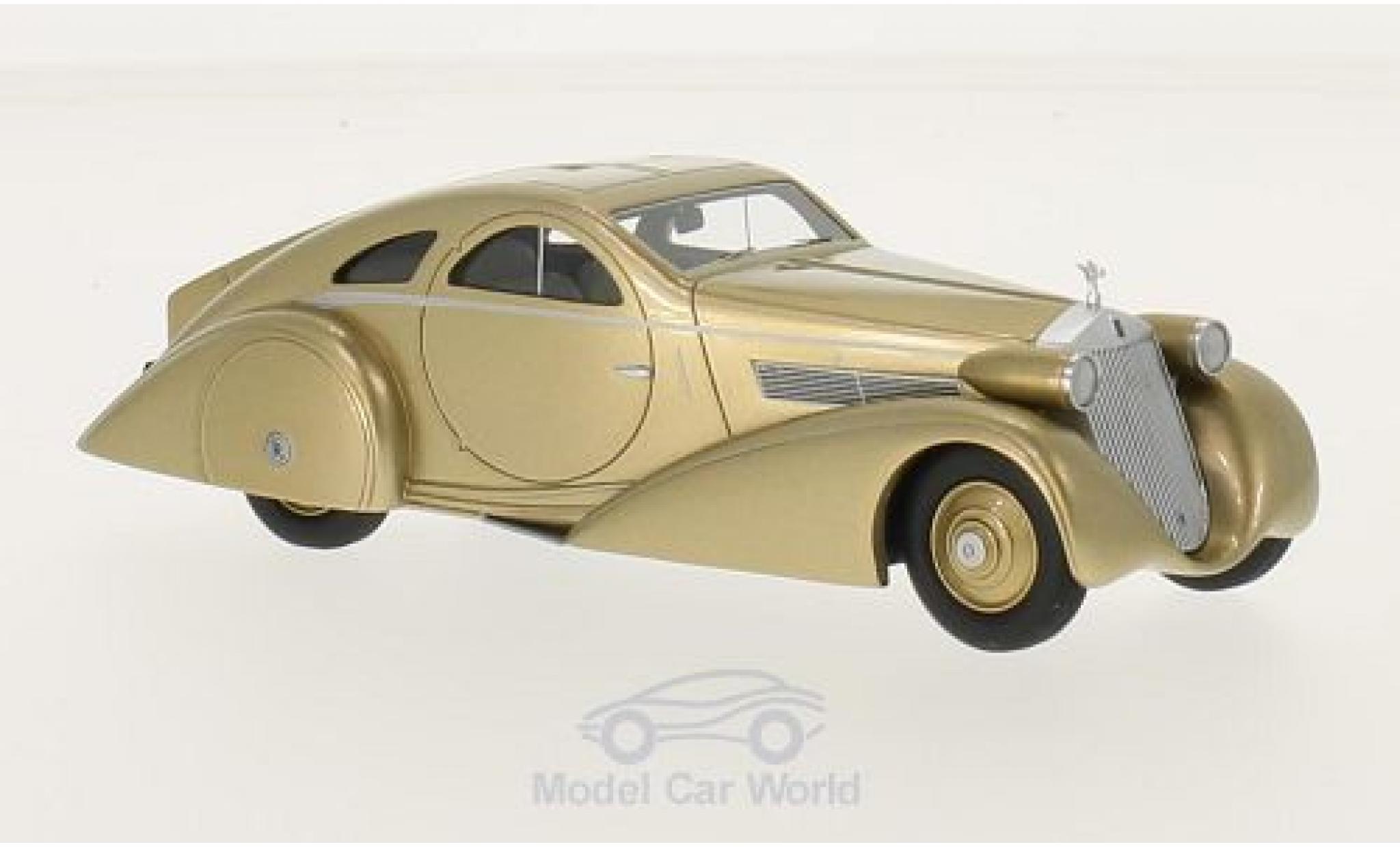 Rolls Royce Phantom 1/43 BoS Models I Jonckheere Coupe Aerodynamic Coupe gold RHD 1935 modellino in miniatura