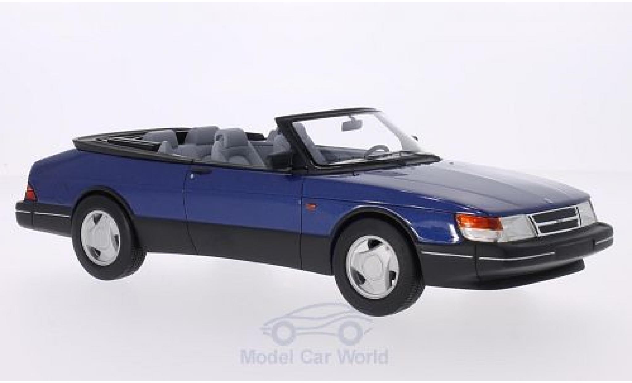 Saab 900 1987 1/18 BoS Models S Cabriolet metallico blu 1987 modellino in miniatura