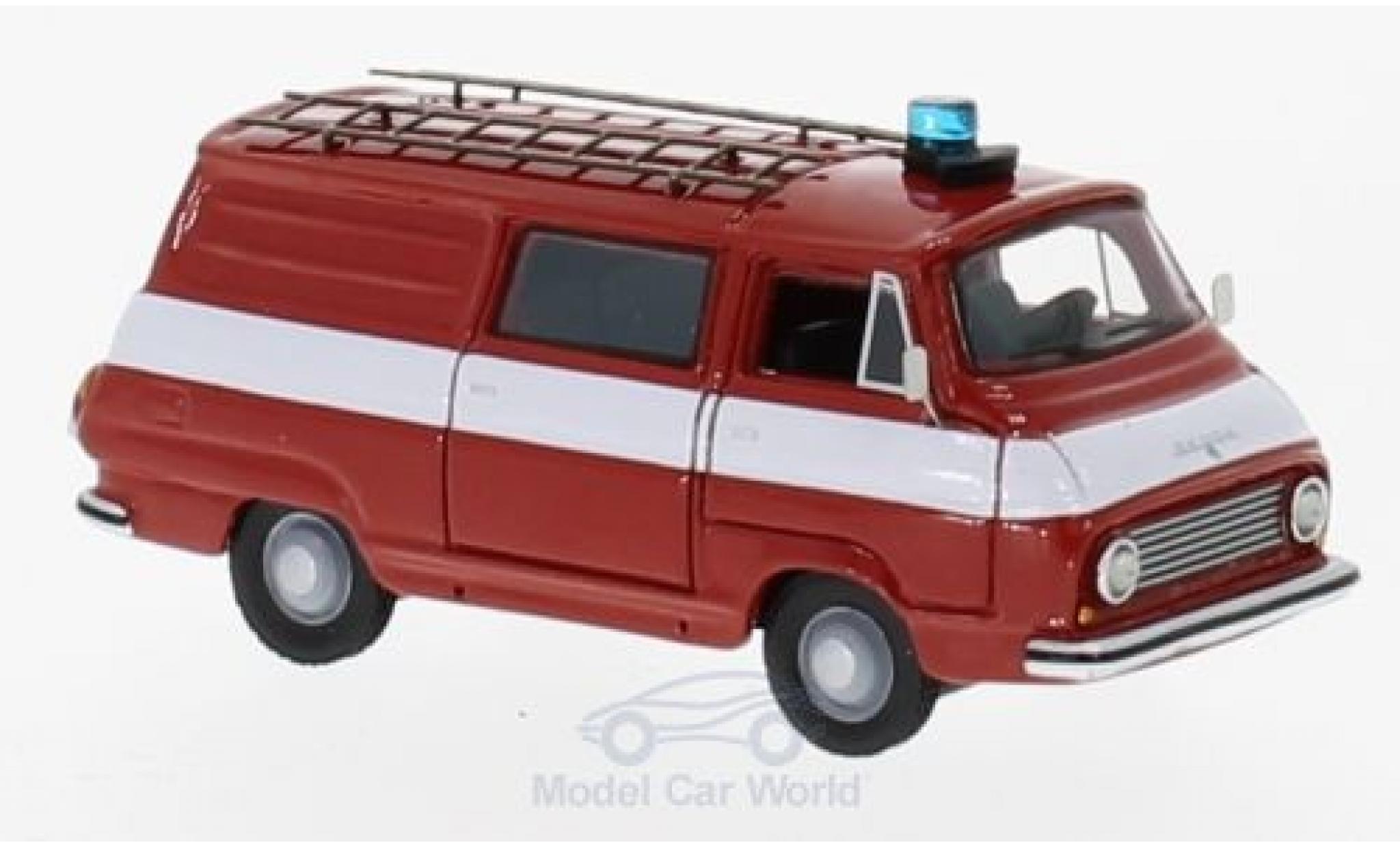 Skoda 1203 1/87 BoS Models Halbbus Feuerwehr 1968 modellino in miniatura