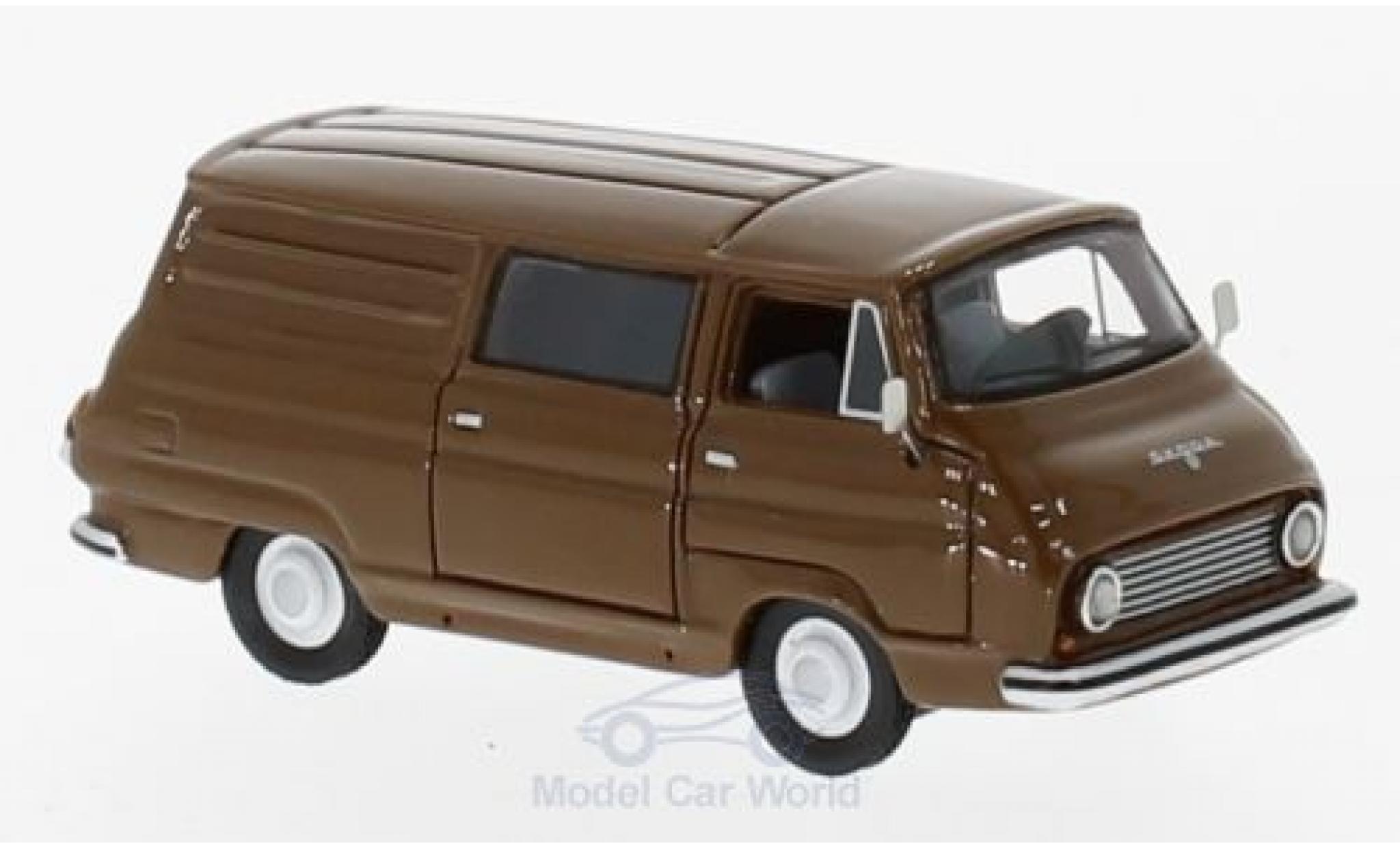 Skoda 1203 1/87 BoS Models Kastenwagen marroneee 1968 modellino in miniatura