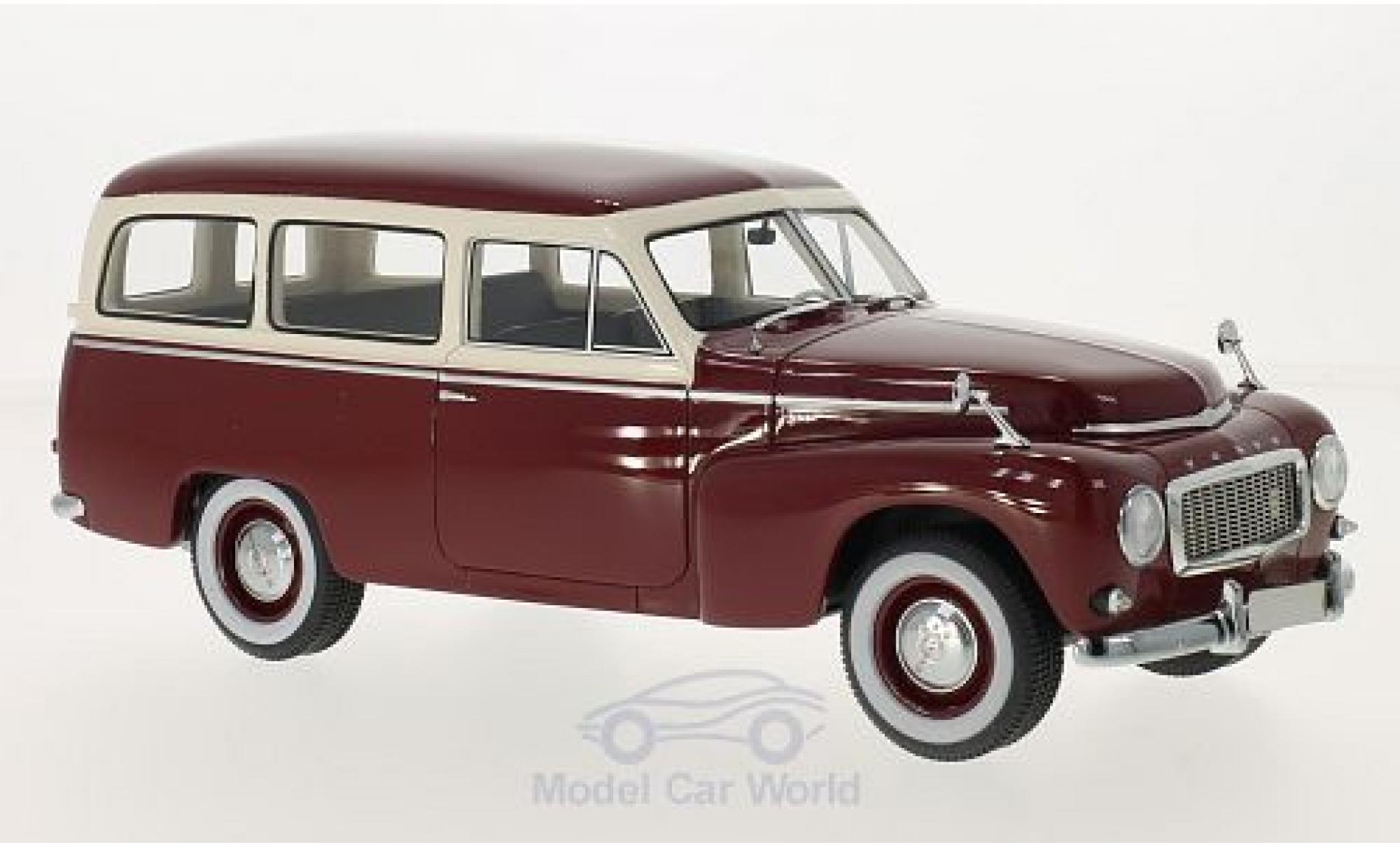 Volvo PV 1/18 BoS Models 445 Duett rosso/beige 1956 modellino in miniatura