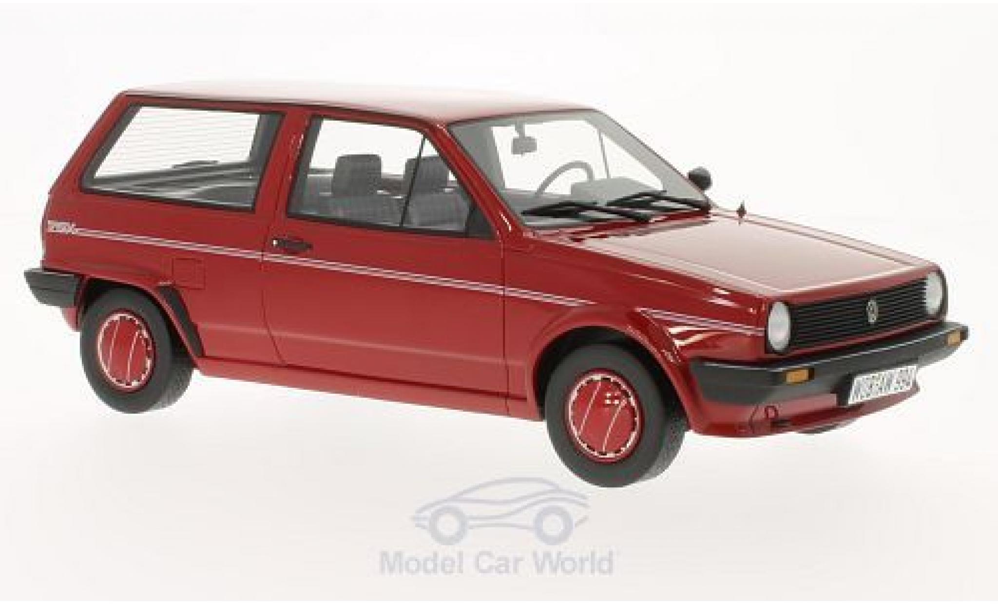 Volkswagen Polo 1/18 BoS Models II (Typ 86c) Steilheck Fox rosso 1986 modellino in miniatura