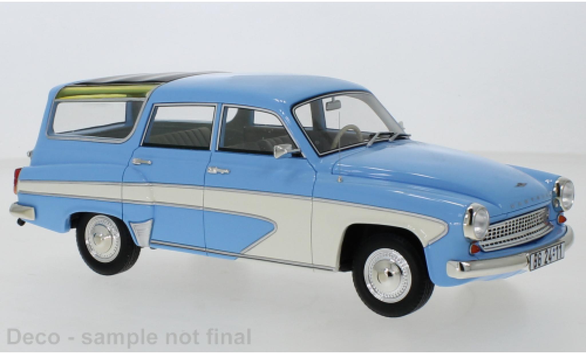 Wartburg 312 1/18 BoS Models Camping Deluxe blu/bianco 1967 modellino in miniatura