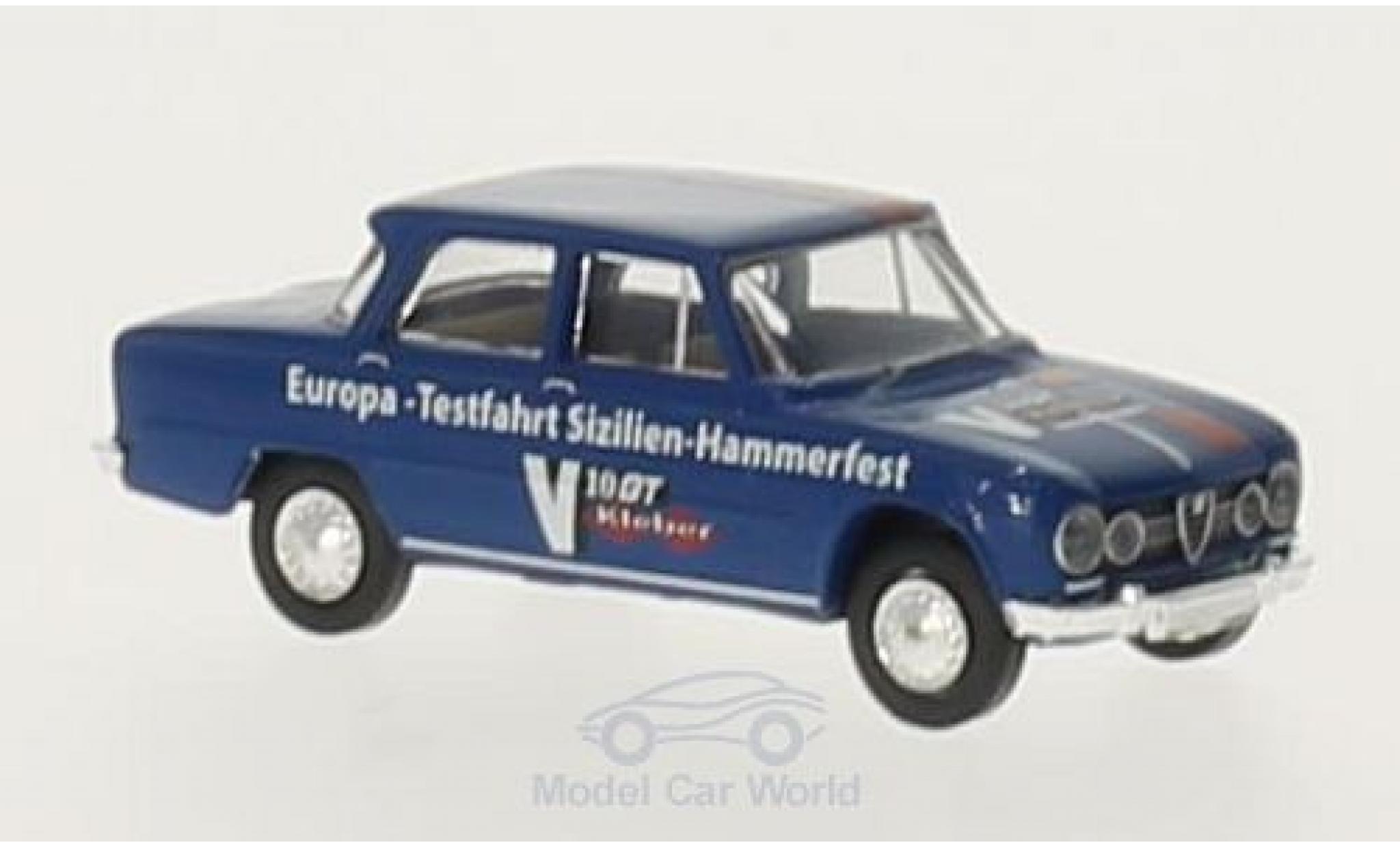 Alfa Romeo Giulia 1/87 Brekina 1600 Europa-Testfahrt Sizilien-Hammerfest modellino in miniatura