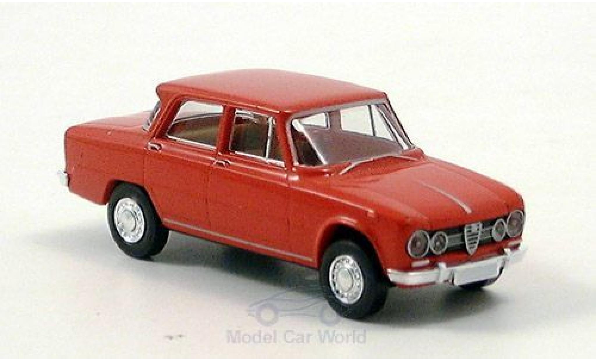 Alfa Romeo Giulia 1/87 Brekina 1600 rosso ohne Vitrine modellino in miniatura