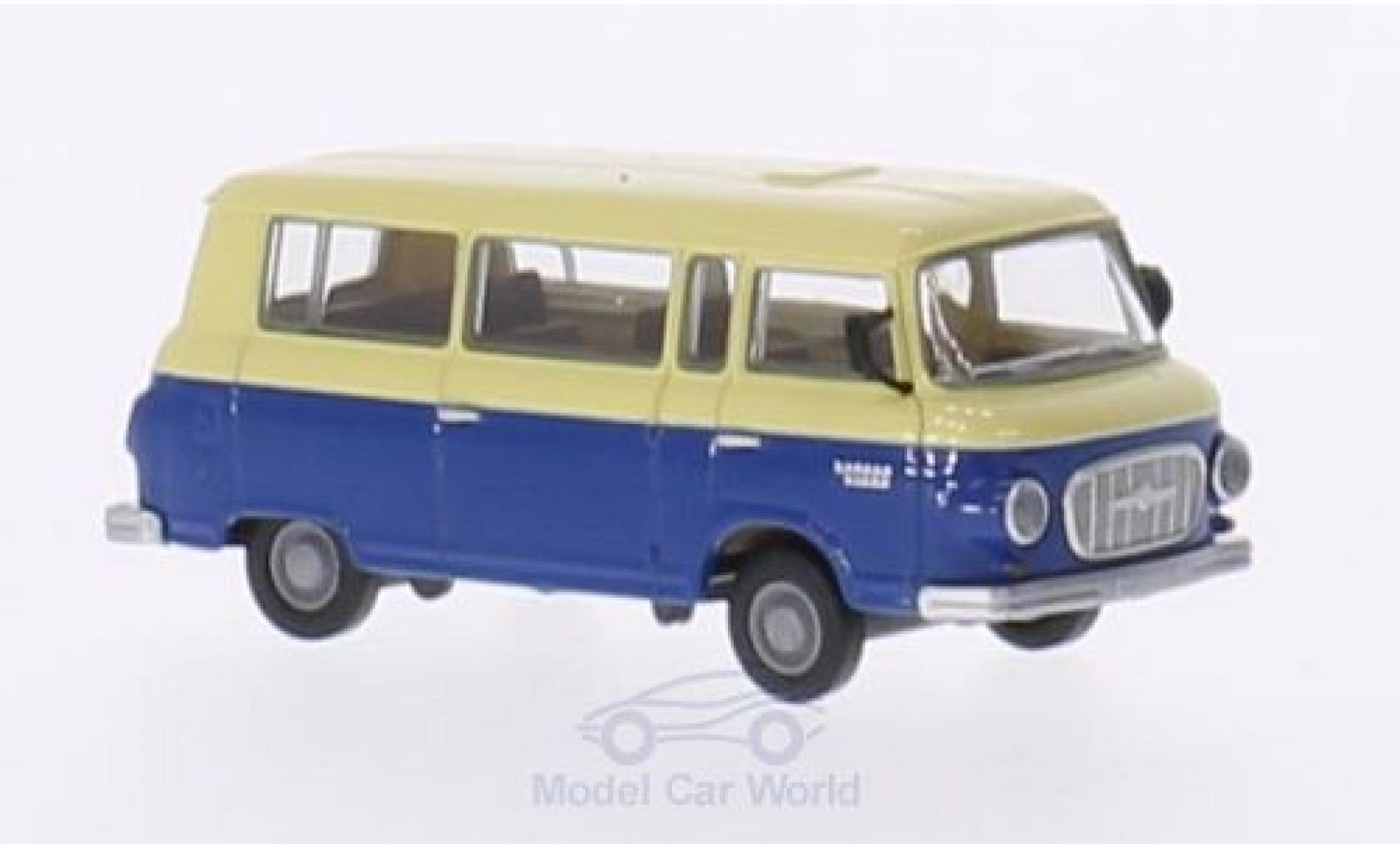 Barkas B 1000 1/87 Brekina beige/blu Bus modellino in miniatura
