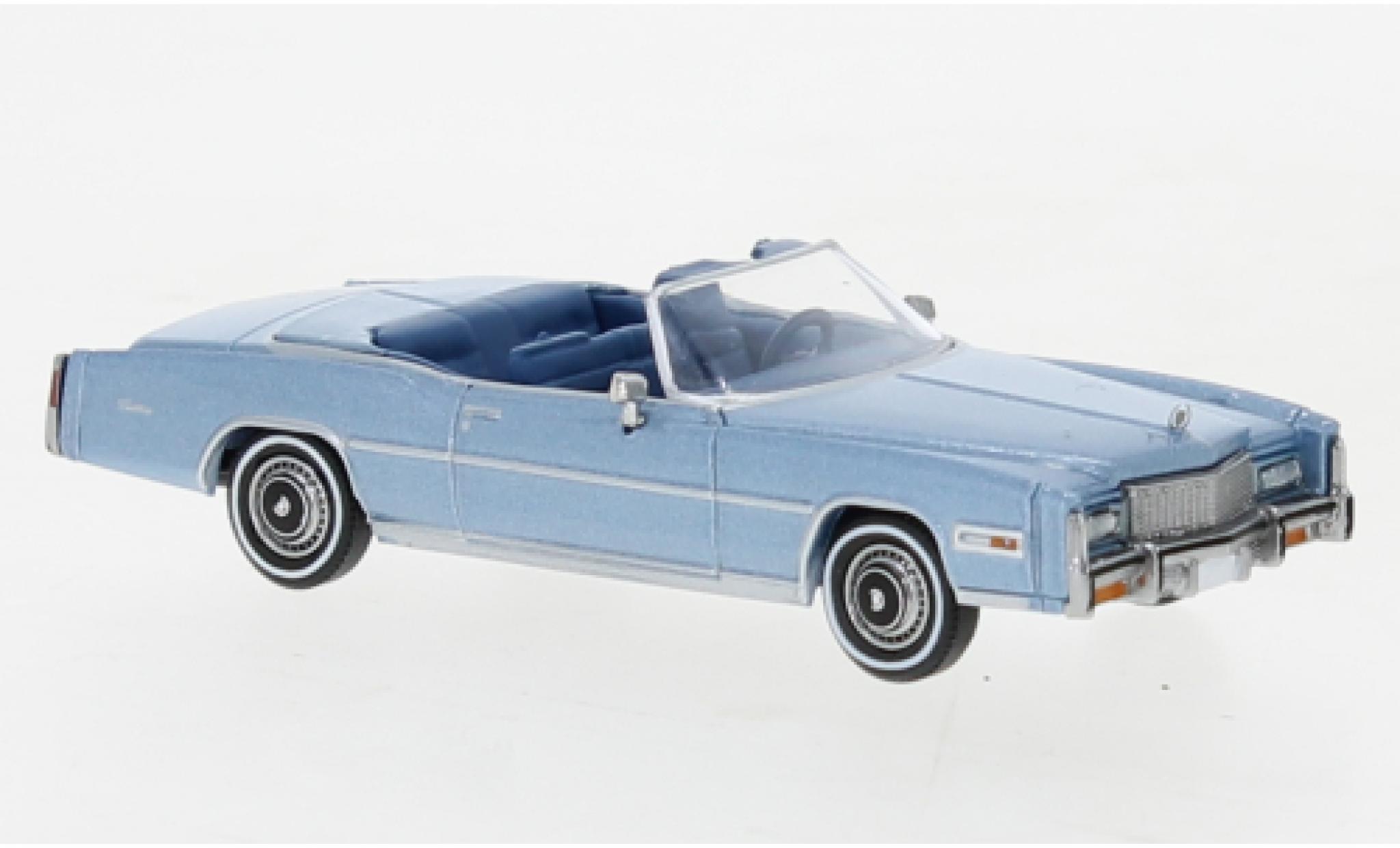 Cadillac Eldorado 1/87 Brekina Convertibile metallise blu clair 1976 modellino in miniatura