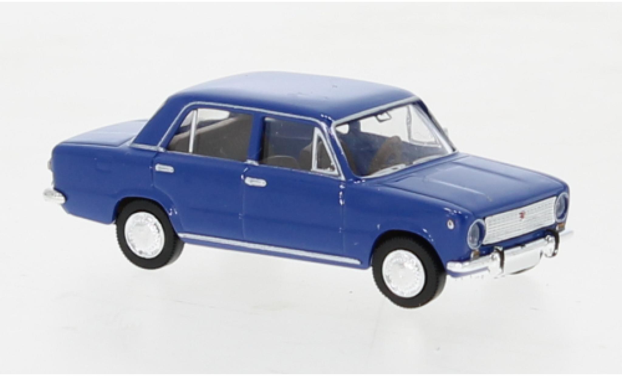 Fiat 124 1/87 Brekina blu 1966 modellino in miniatura