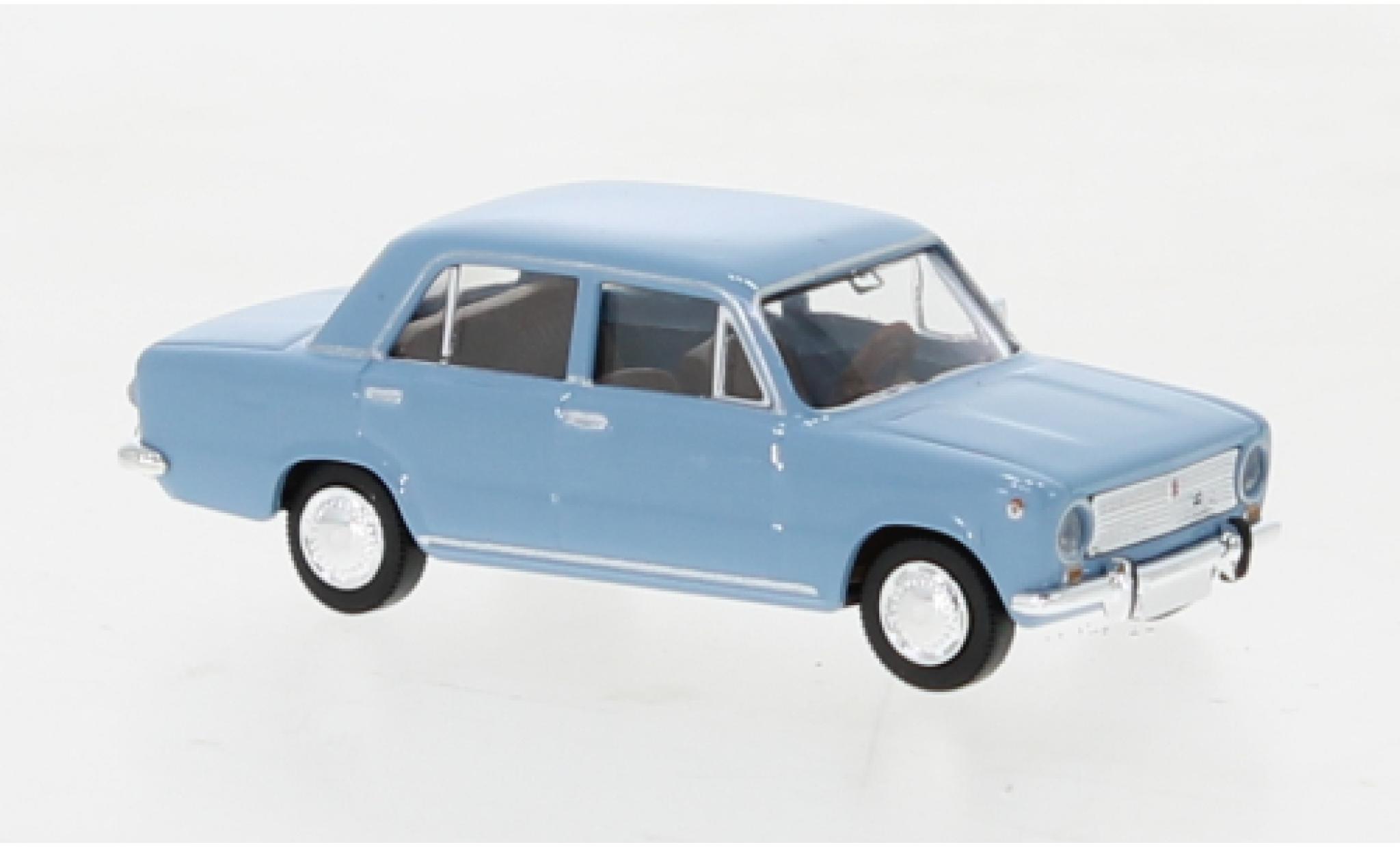 Fiat 124 1/87 Brekina blu clair 1966 modellino in miniatura
