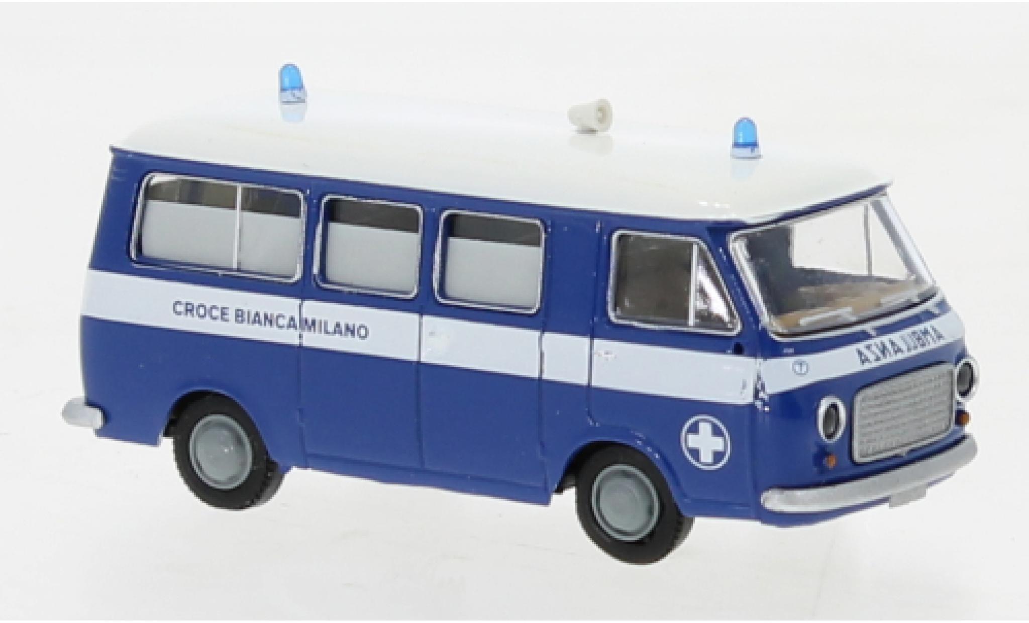 Fiat 238 1/87 Brekina bus Croce Bianca Milano 1966 modellino in miniatura