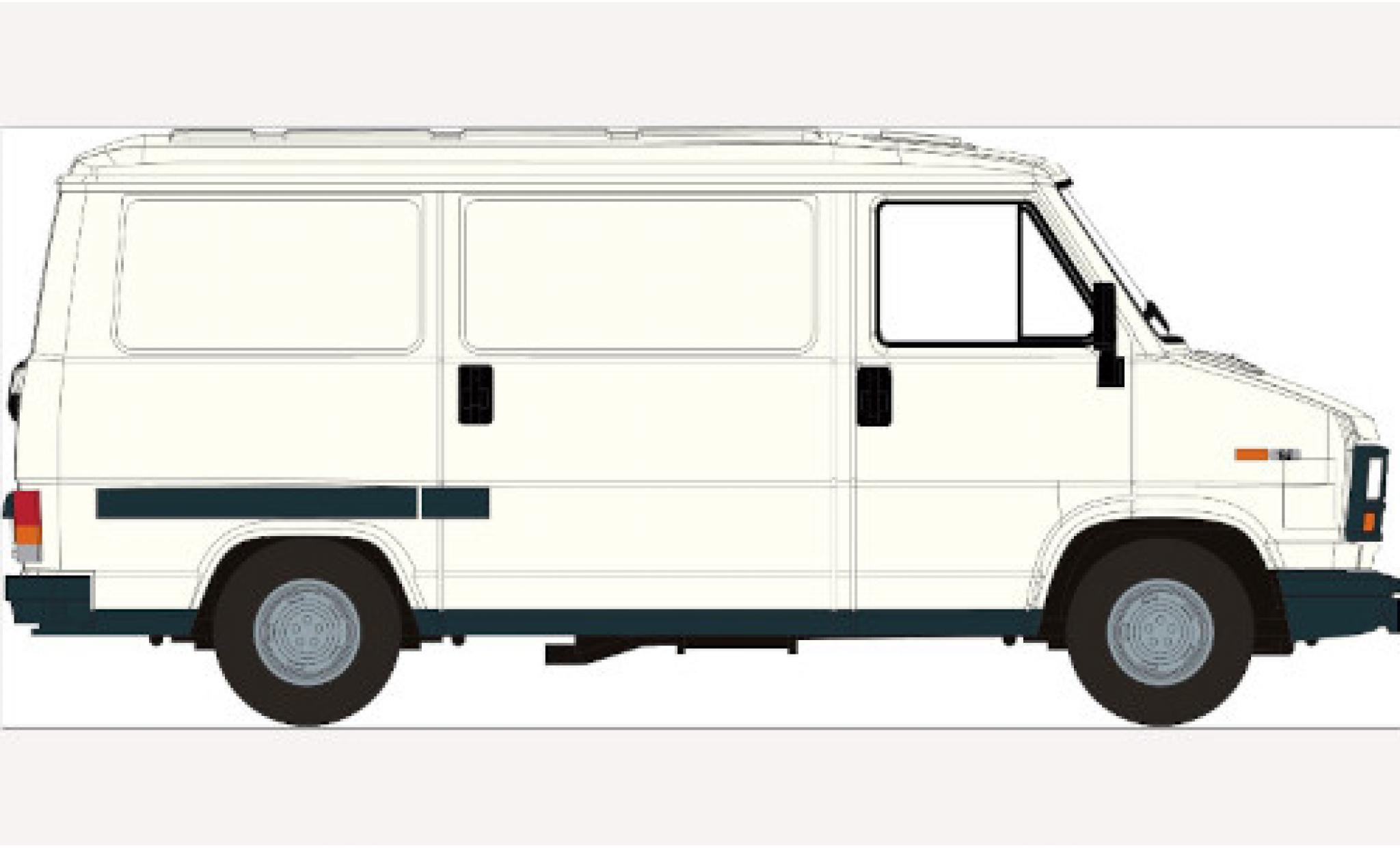 Fiat Ducato 1/87 Brekina fourgon bianco 1982 modellino in miniatura