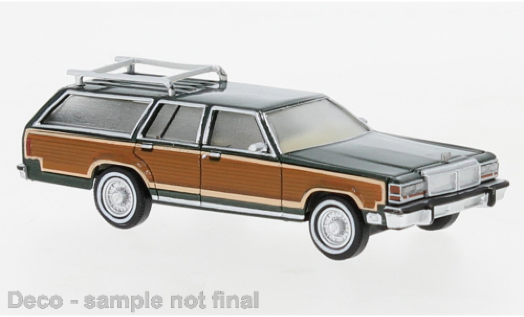 Ford LTD 1/87 Brekina Country Squire metallise verde/Dekor 1979 modellino in miniatura