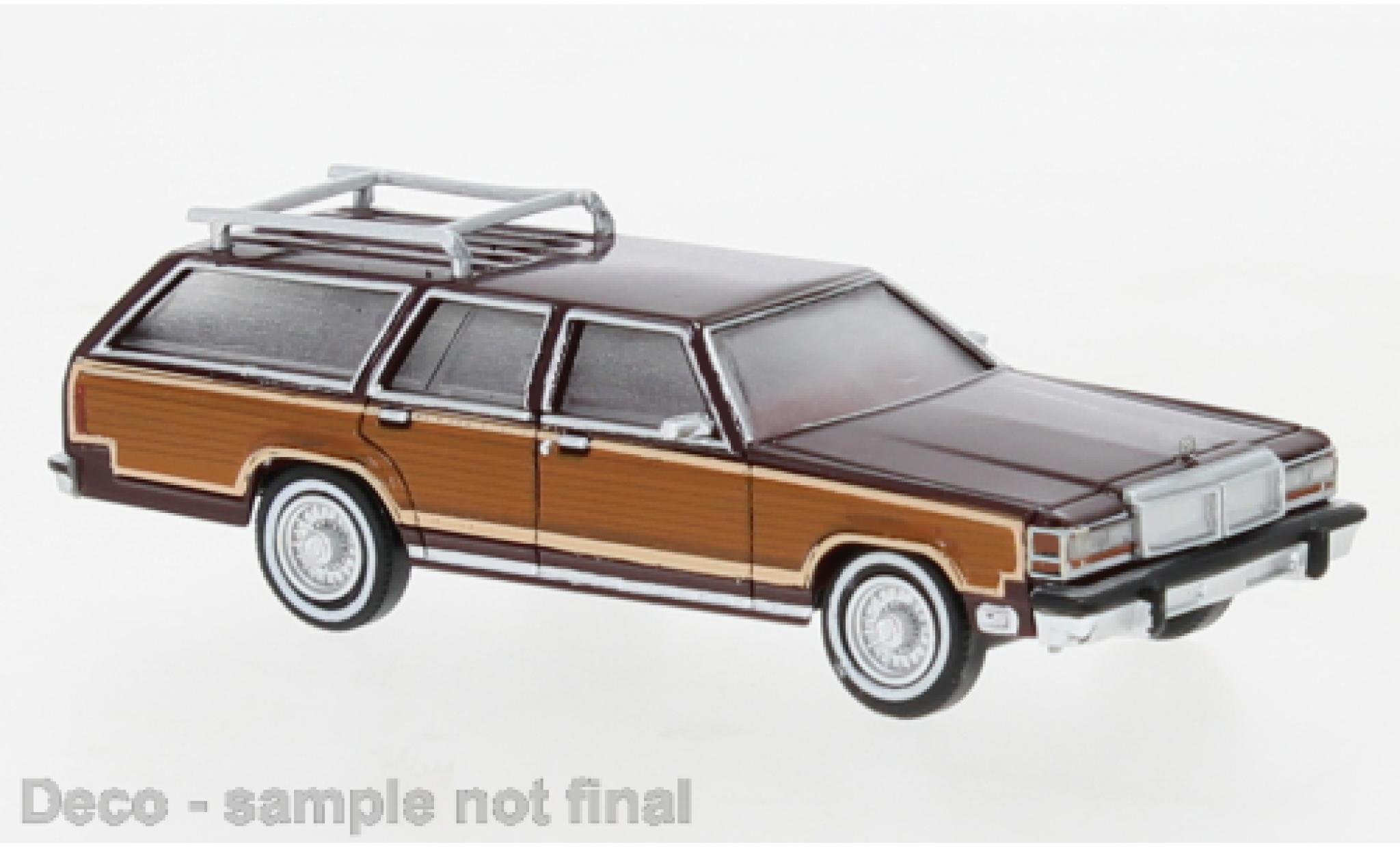 Ford LTD 1/87 Brekina Country Squire metallise rosso/Dekor 1979 modellino in miniatura