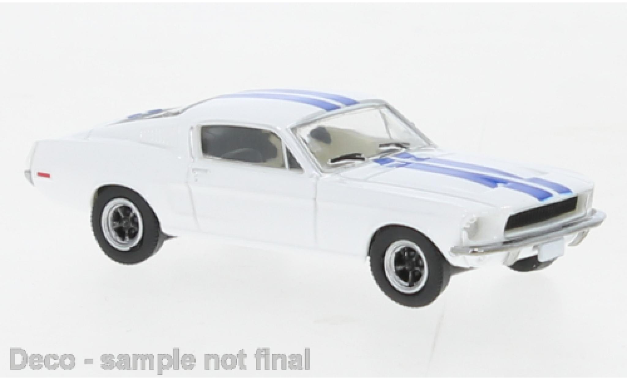 Ford Mustang 1/87 Brekina Fastback bianco/blu 1968 modellino in miniatura