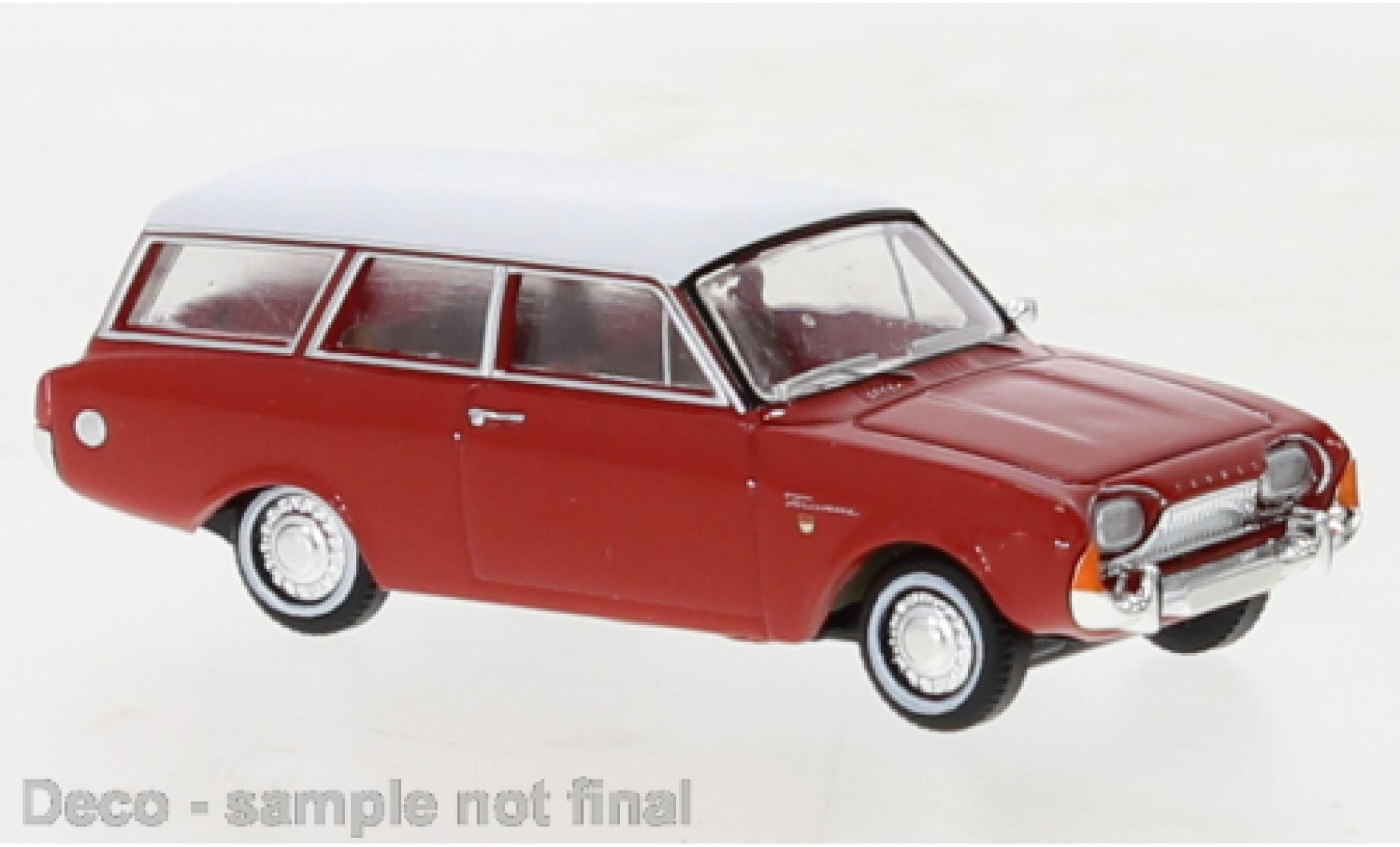 Ford Taunus 1/87 Brekina P3 Turnier rosso/bianco 1964 modellino in miniatura