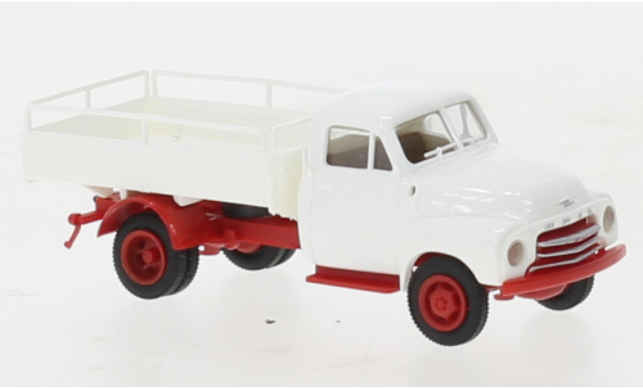 Opel Blitz 1/87 Brekina Bierpritsche bianco/rosso 1952 modellino in miniatura