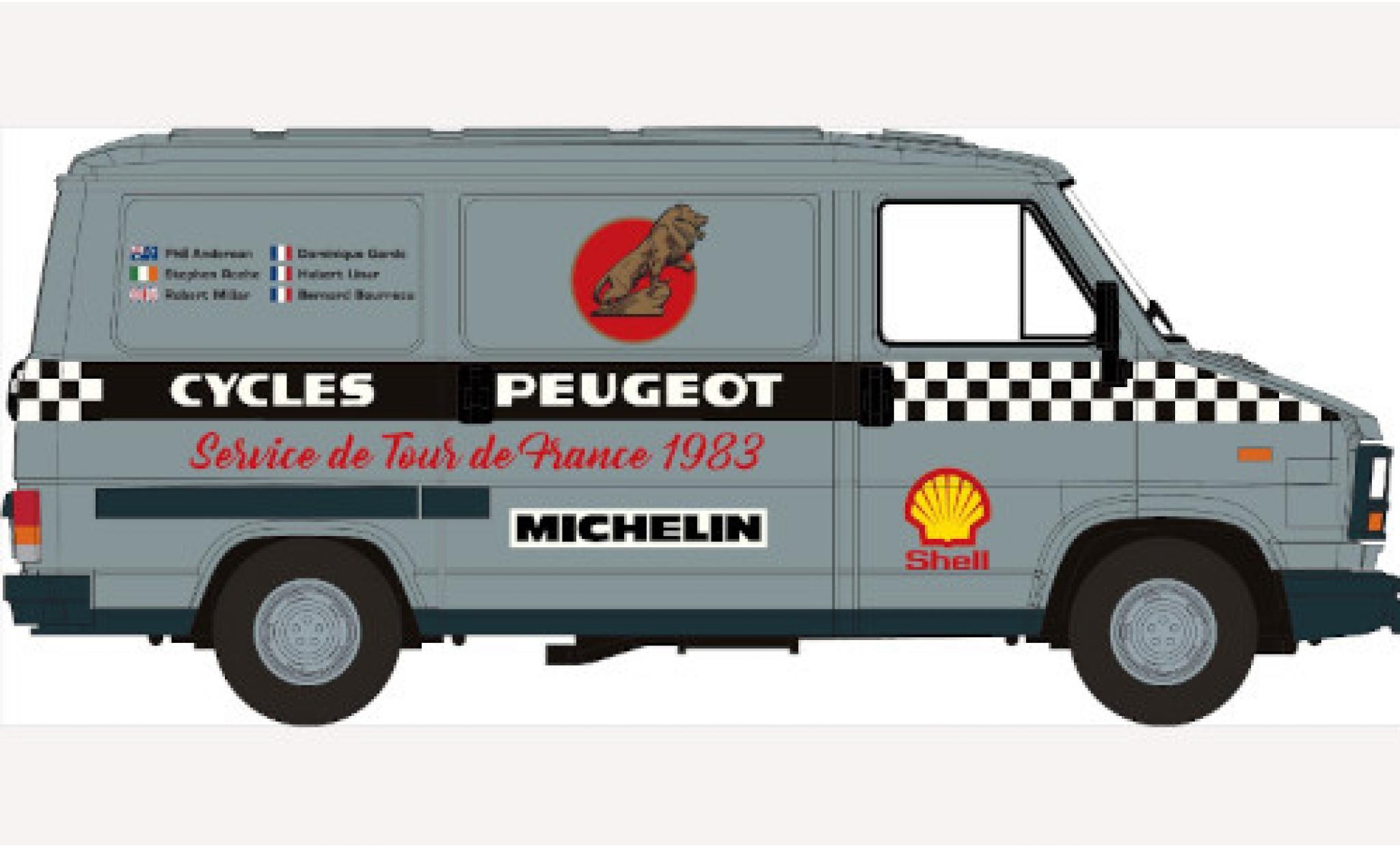 Peugeot J5 1/87 Brekina fourgon TdF 1983 1982 modellino in miniatura