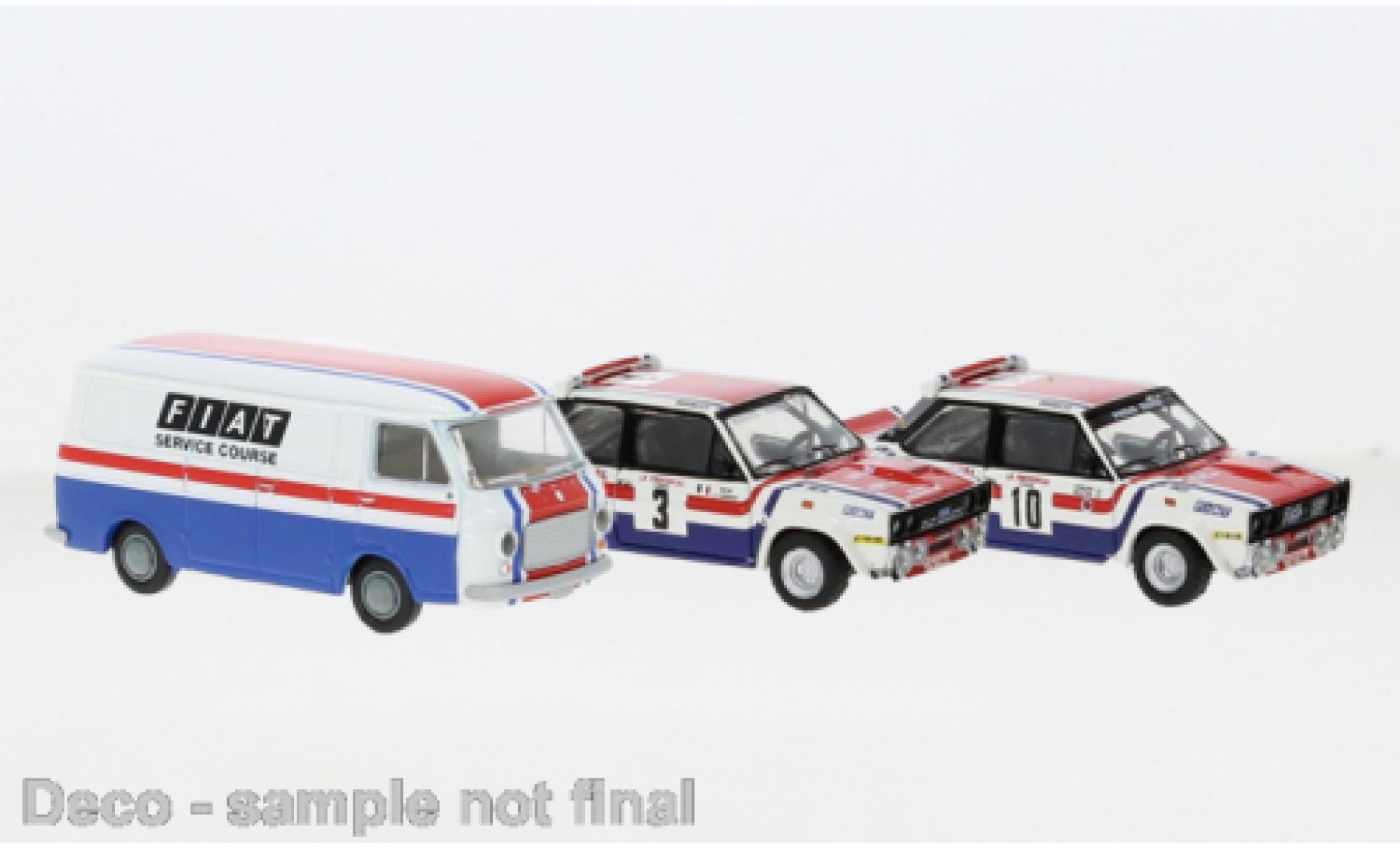 Fiat 238 1/87 Brekina Set 131 Abarth et fourgon France Service Course 1974 modellino in miniatura