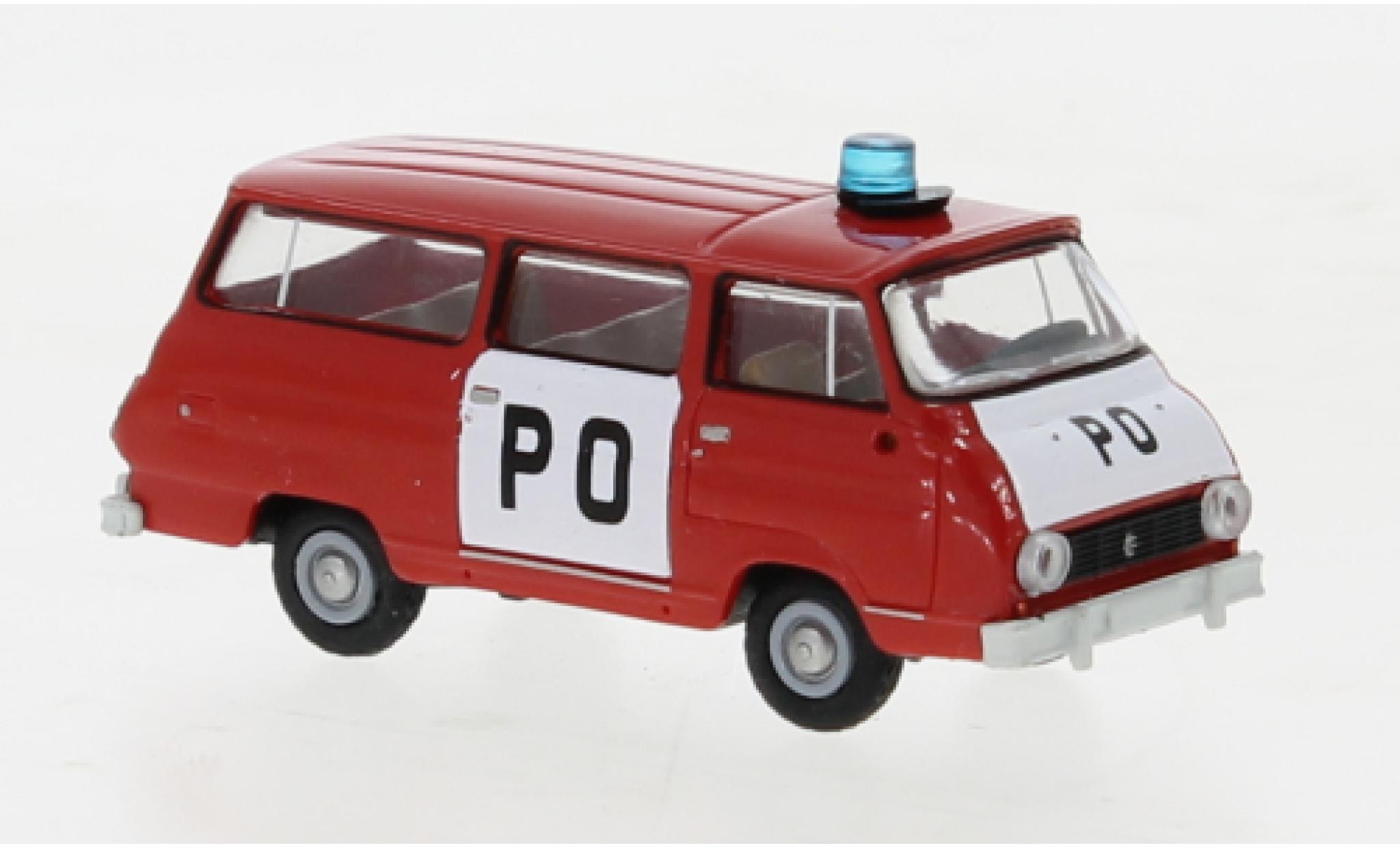 Skoda 1203 1/87 Brekina bus rosso PO 1969 modellino in miniatura