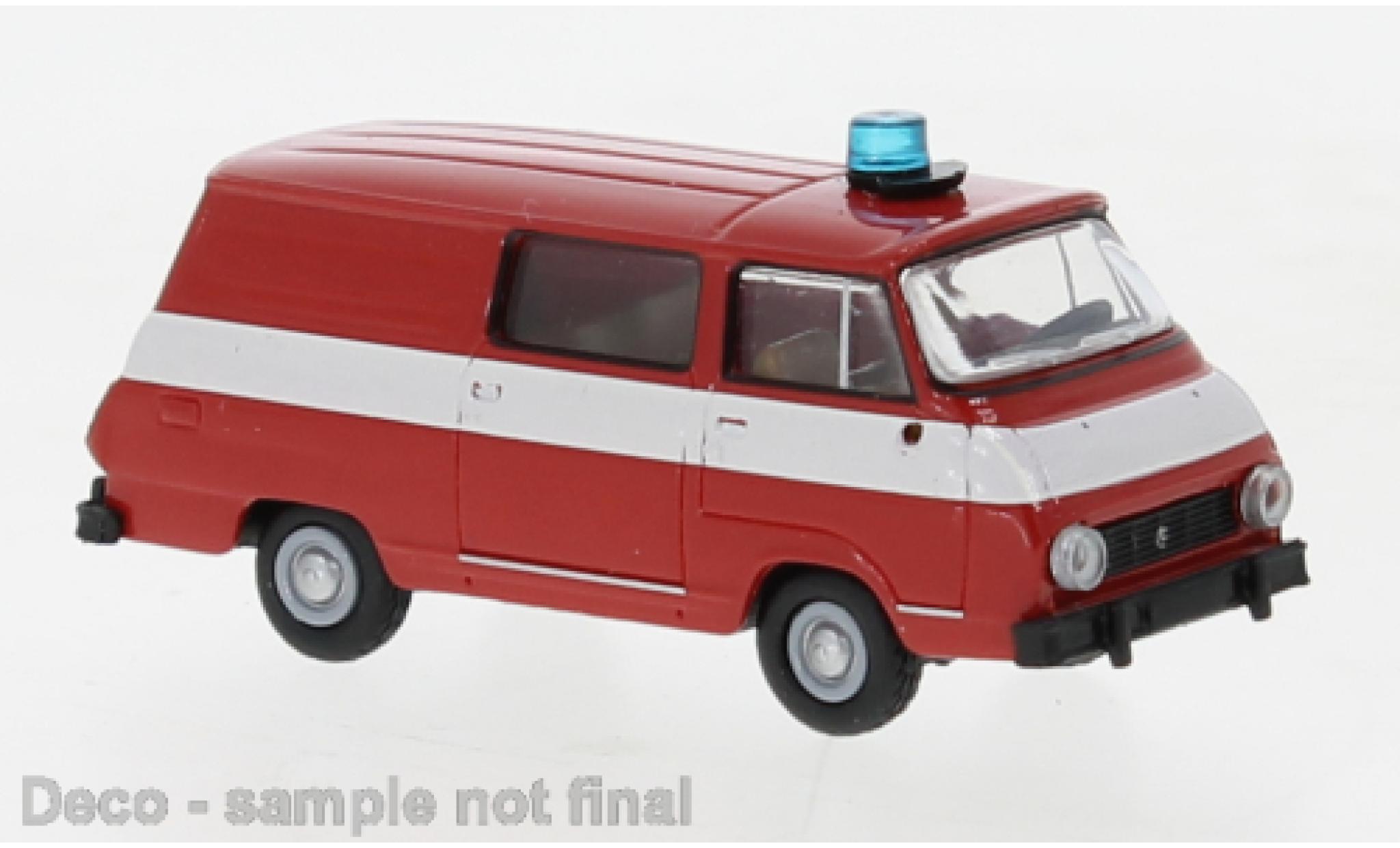 Skoda 1203 1/87 Brekina Halbbus Feuerwehr 1969 modellino in miniatura