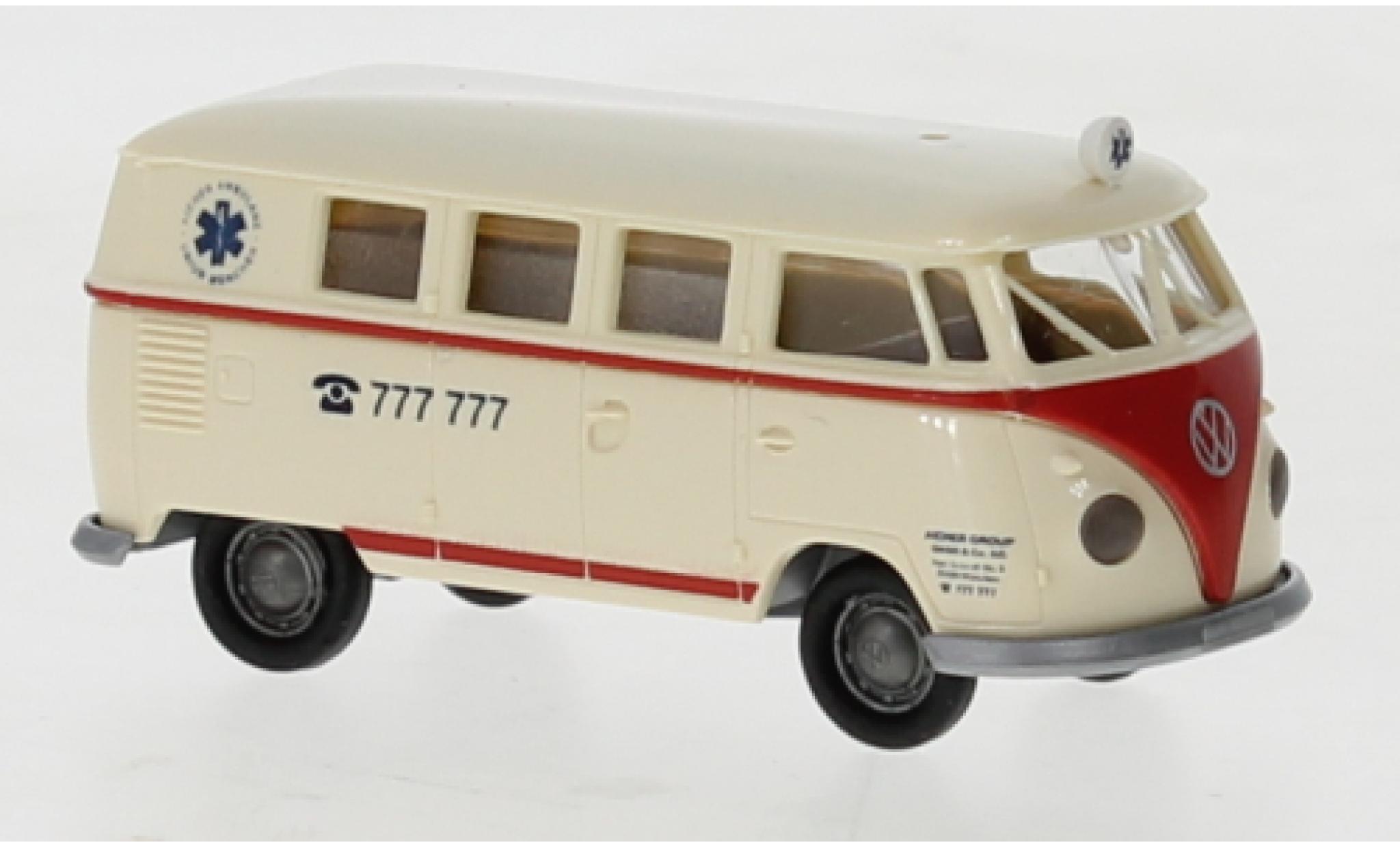 Volkswagen T1 1/87 Brekina b camionnette Ambulance Aicher 1960 modellino in miniatura