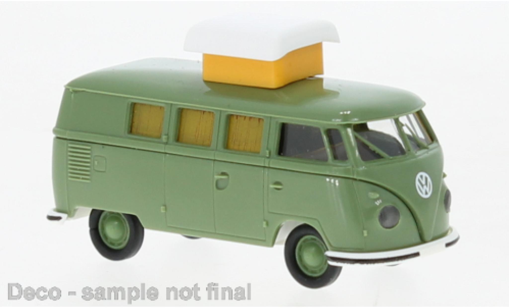 Volkswagen T1 1/87 Brekina b Camper verde 1960 modellino in miniatura