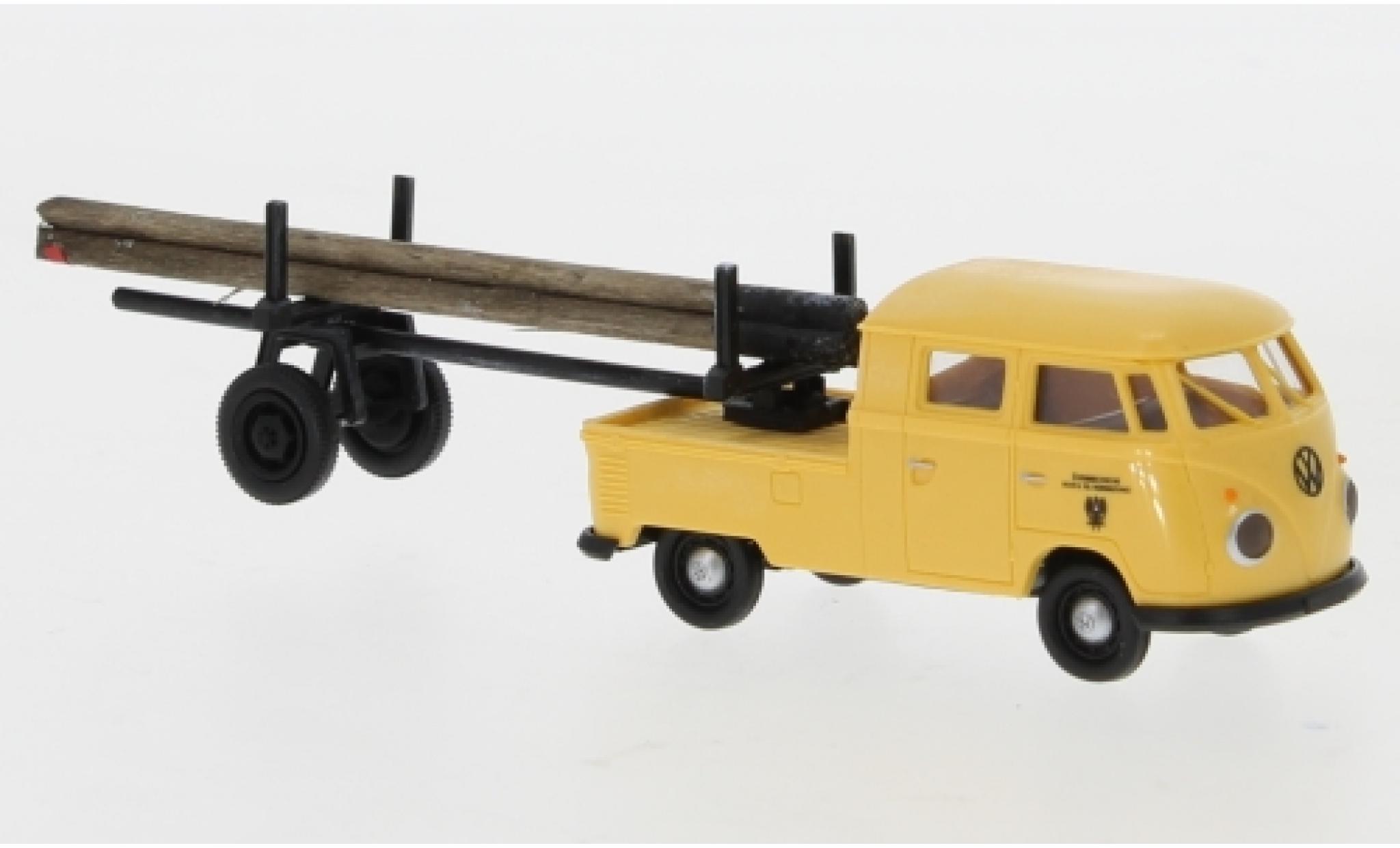 Volkswagen T1 1/87 Brekina b Doka avec Trailer Autrichien Post 1960 modellino in miniatura