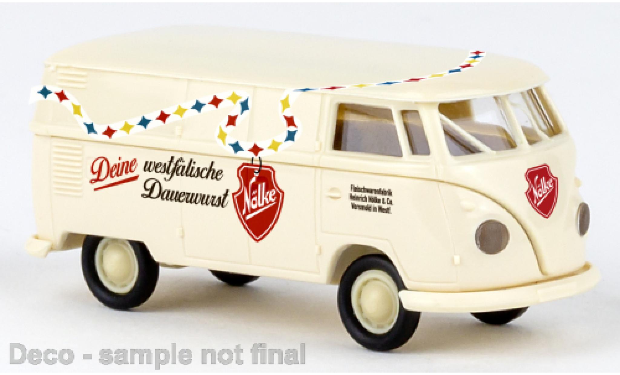 Volkswagen T1 1/87 Brekina b Kasten Nölke Dauerwurst 1960 modellino in miniatura