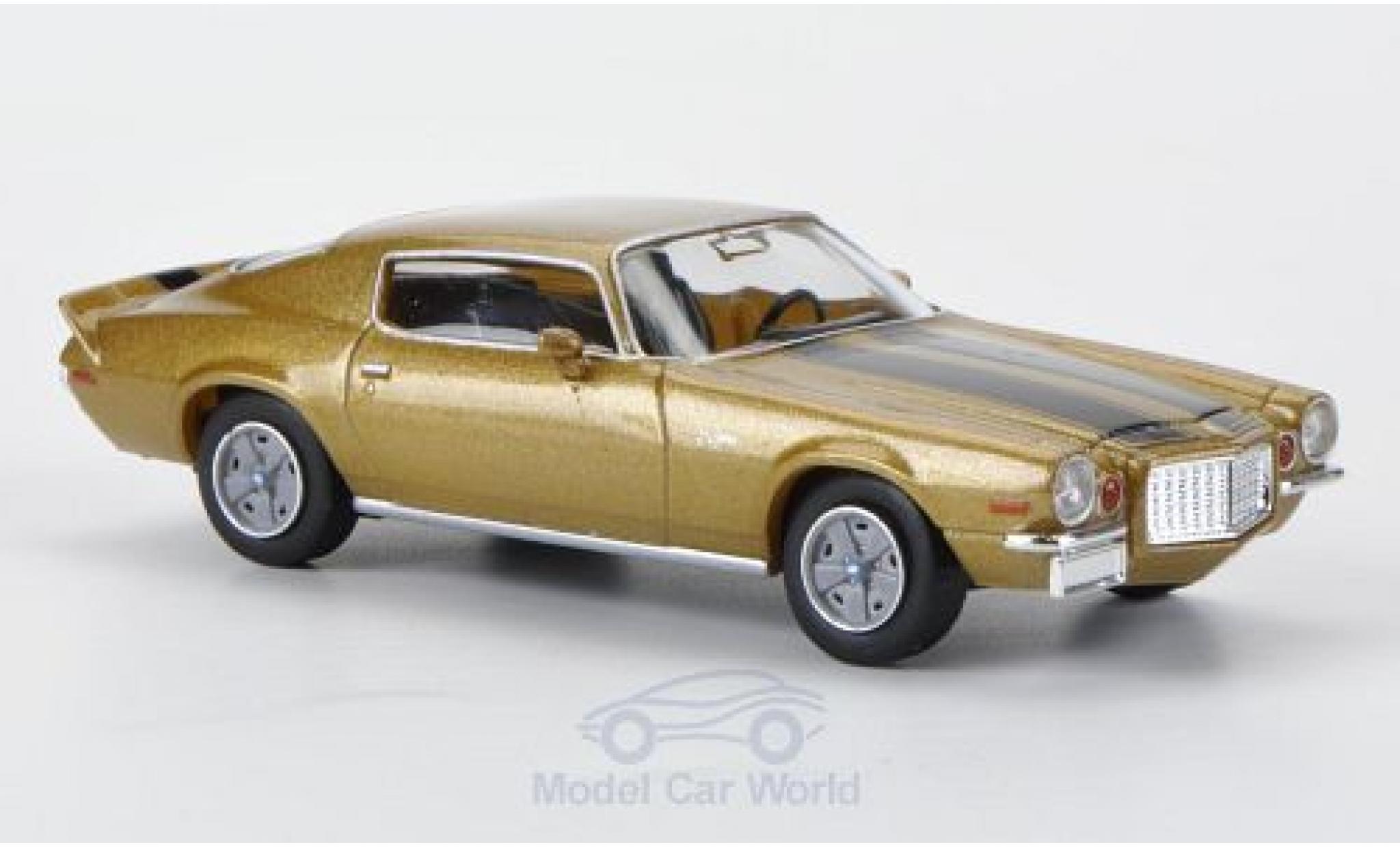 Chevrolet Camaro 1/87 Brekina Z 28 gold mit neroen Streifen modellino in miniatura