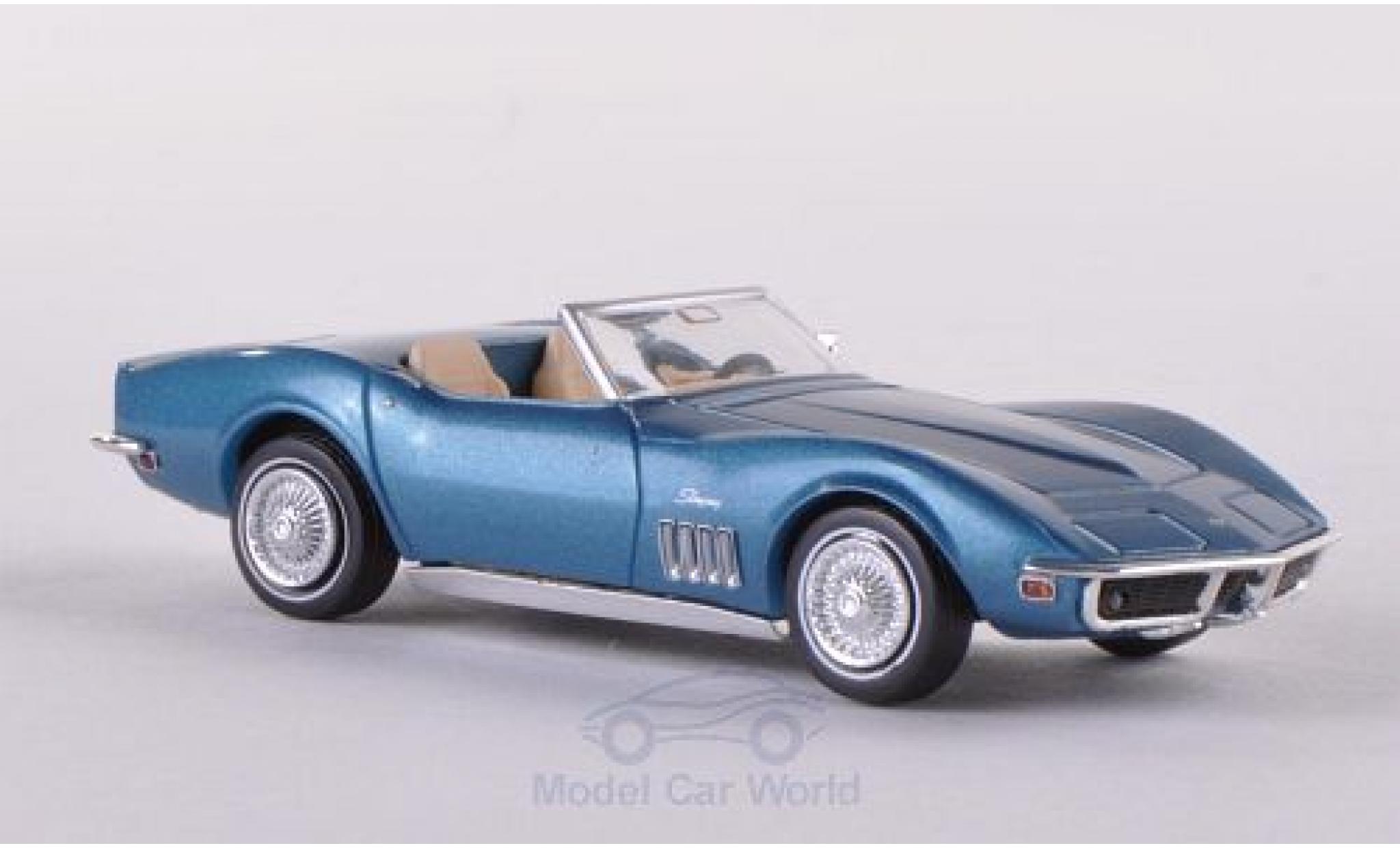 Chevrolet Corvette C3 1/87 Brekina (C3) Convertibile metallico blu modellino in miniatura