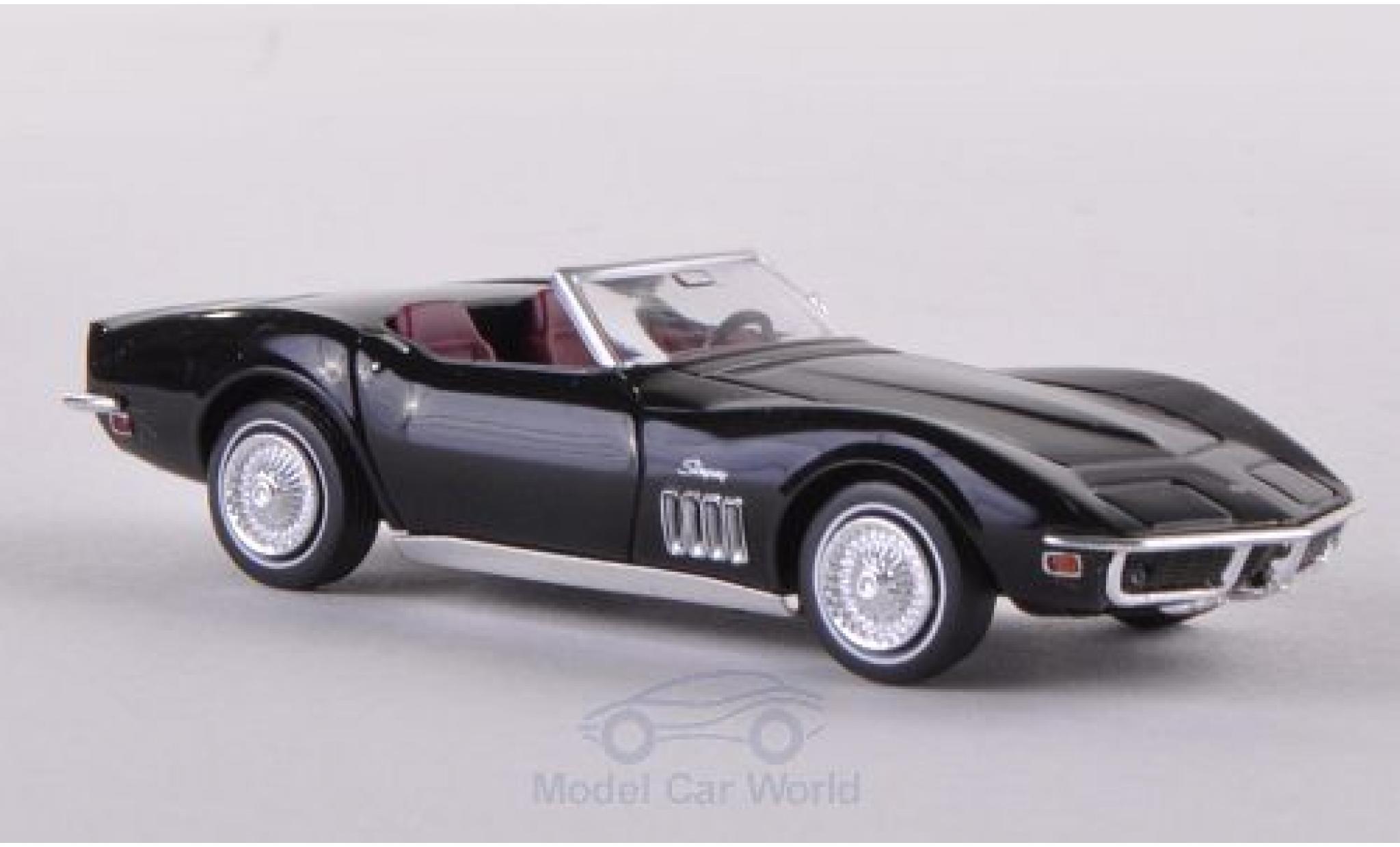 Chevrolet Corvette 1/87 Brekina (C3) Convertibile nero modellino in miniatura