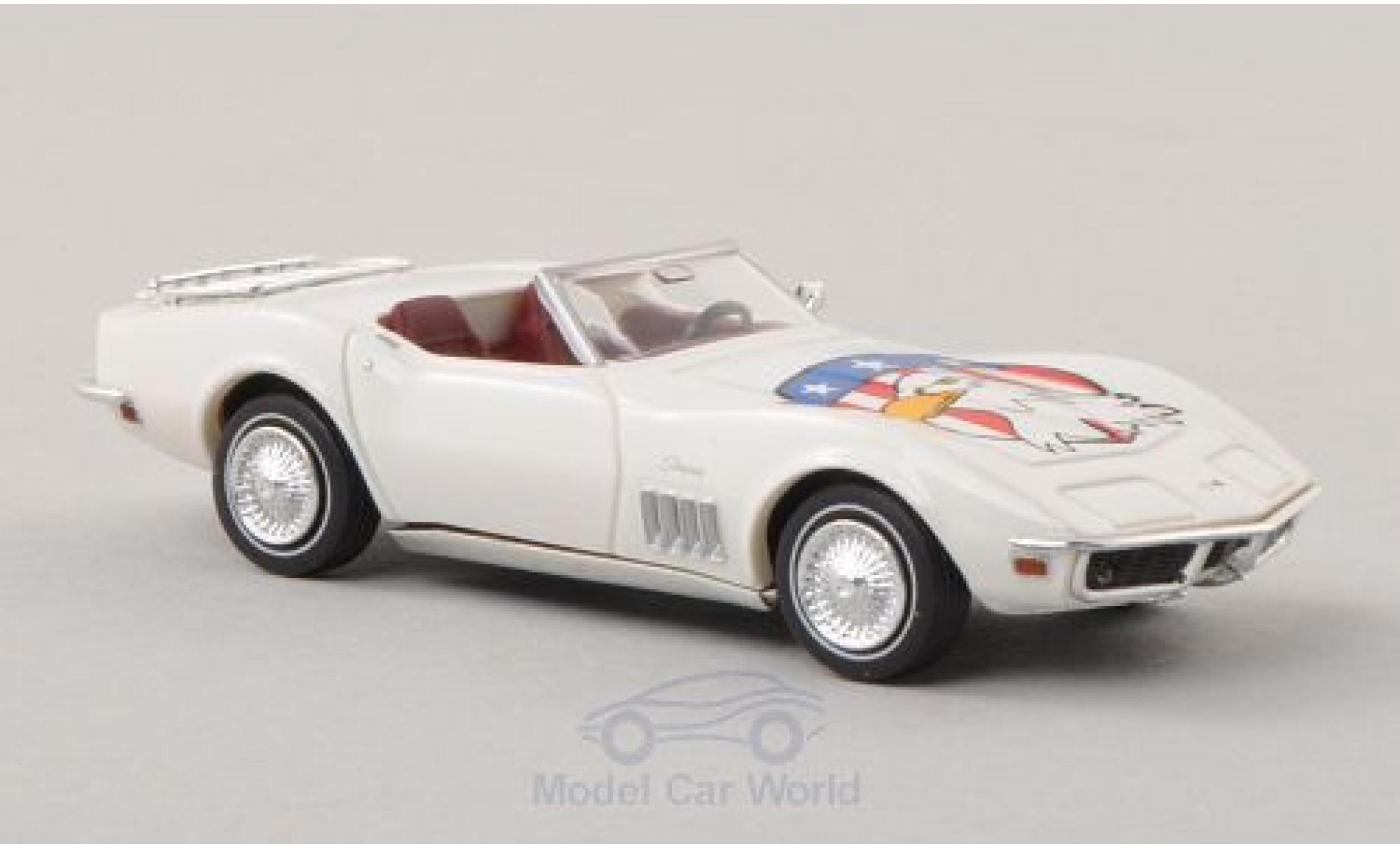 Chevrolet Corvette C3 1/87 Brekina C3 Convertibile bianco/Dekor American Eagle modellino in miniatura
