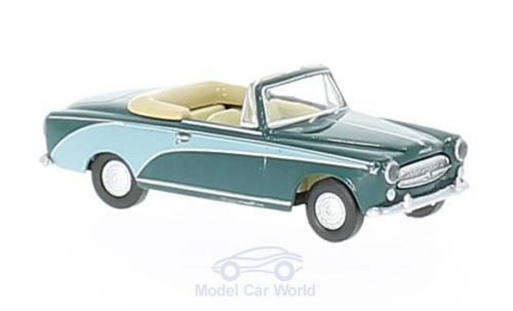 Peugeot 403 1/87 Brekina Cabrio de Luxe verde modellino in miniatura