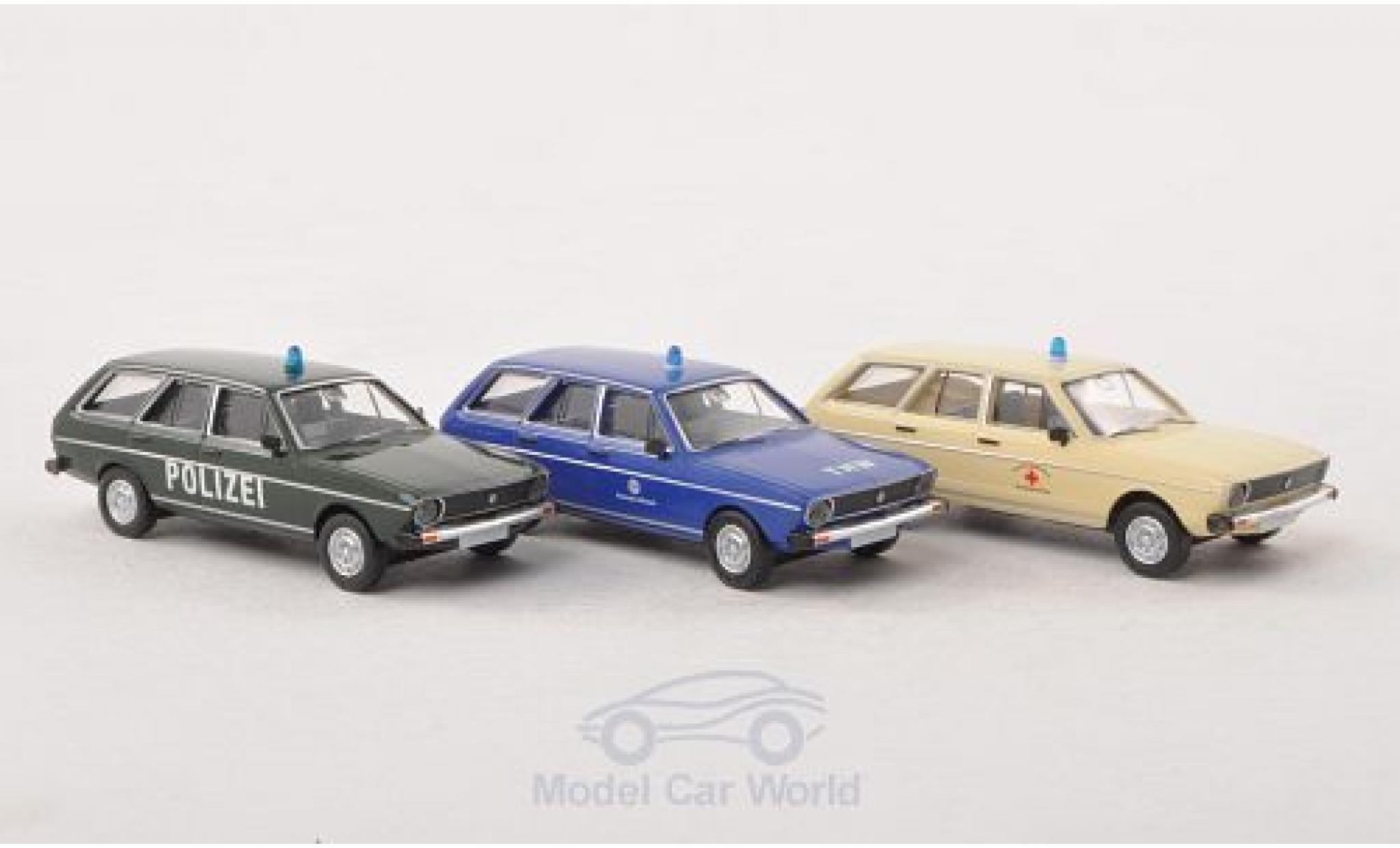 Volkswagen Passat 1/87 Brekina Variant 3er-Set Blaulicht: Polizei DRK THW modellino in miniatura