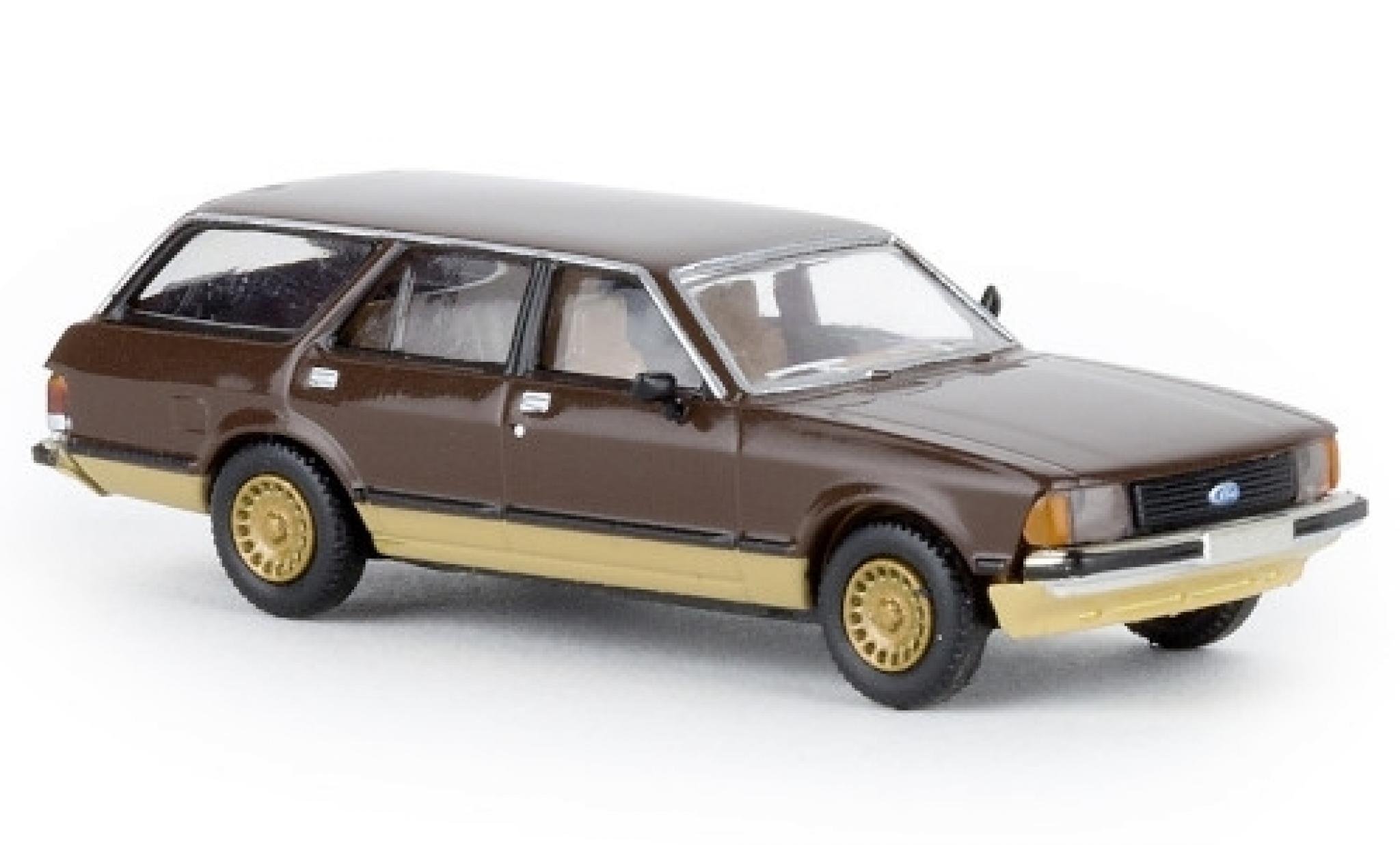 Ford Granada 1/87 Brekina II Turnier marroneee 1977 modéle spécial modellino in miniatura