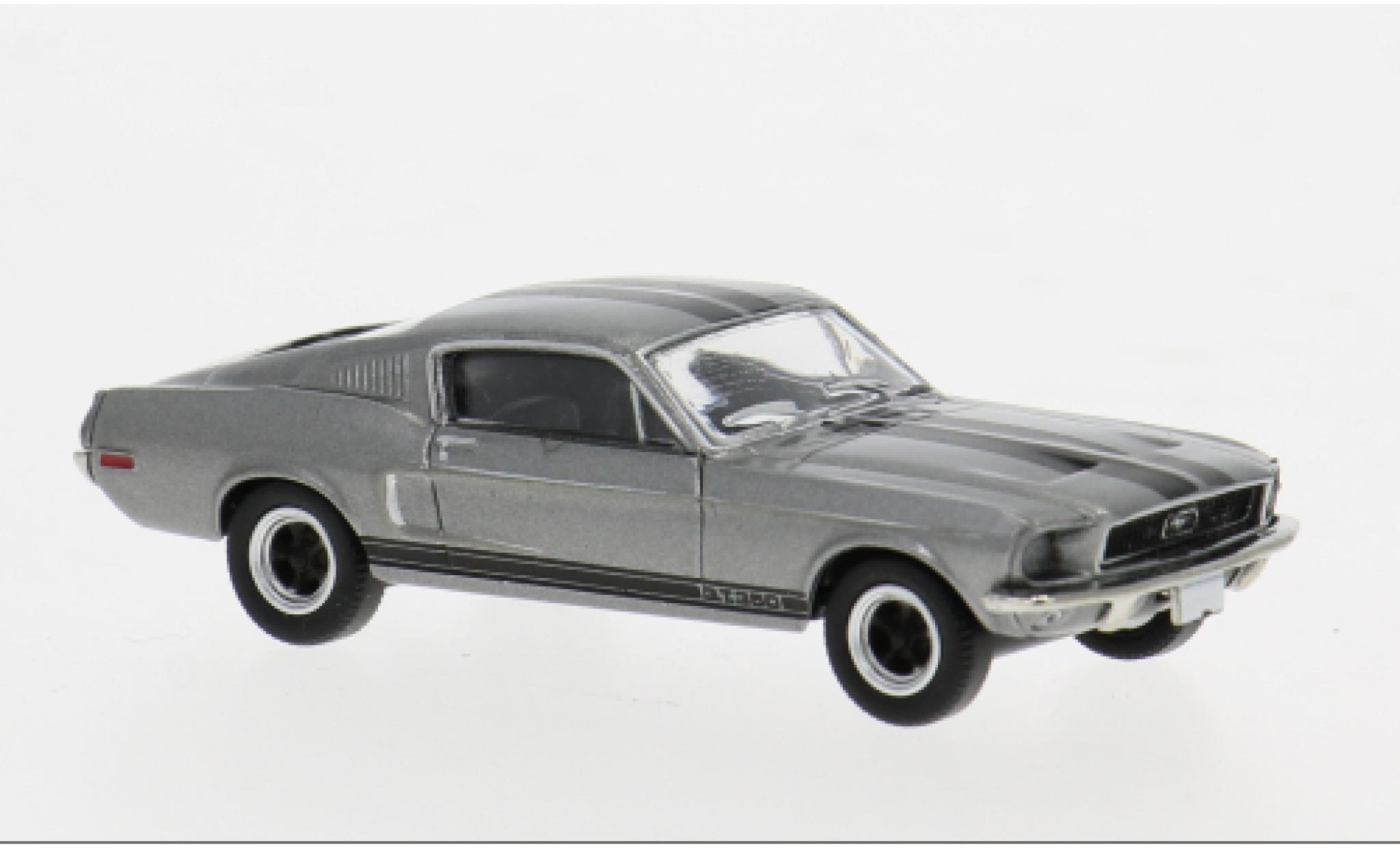 Ford Mustang Brekina GT 350 Fastback metallise grau/schwarz 1968 1:87 modellino in miniatura