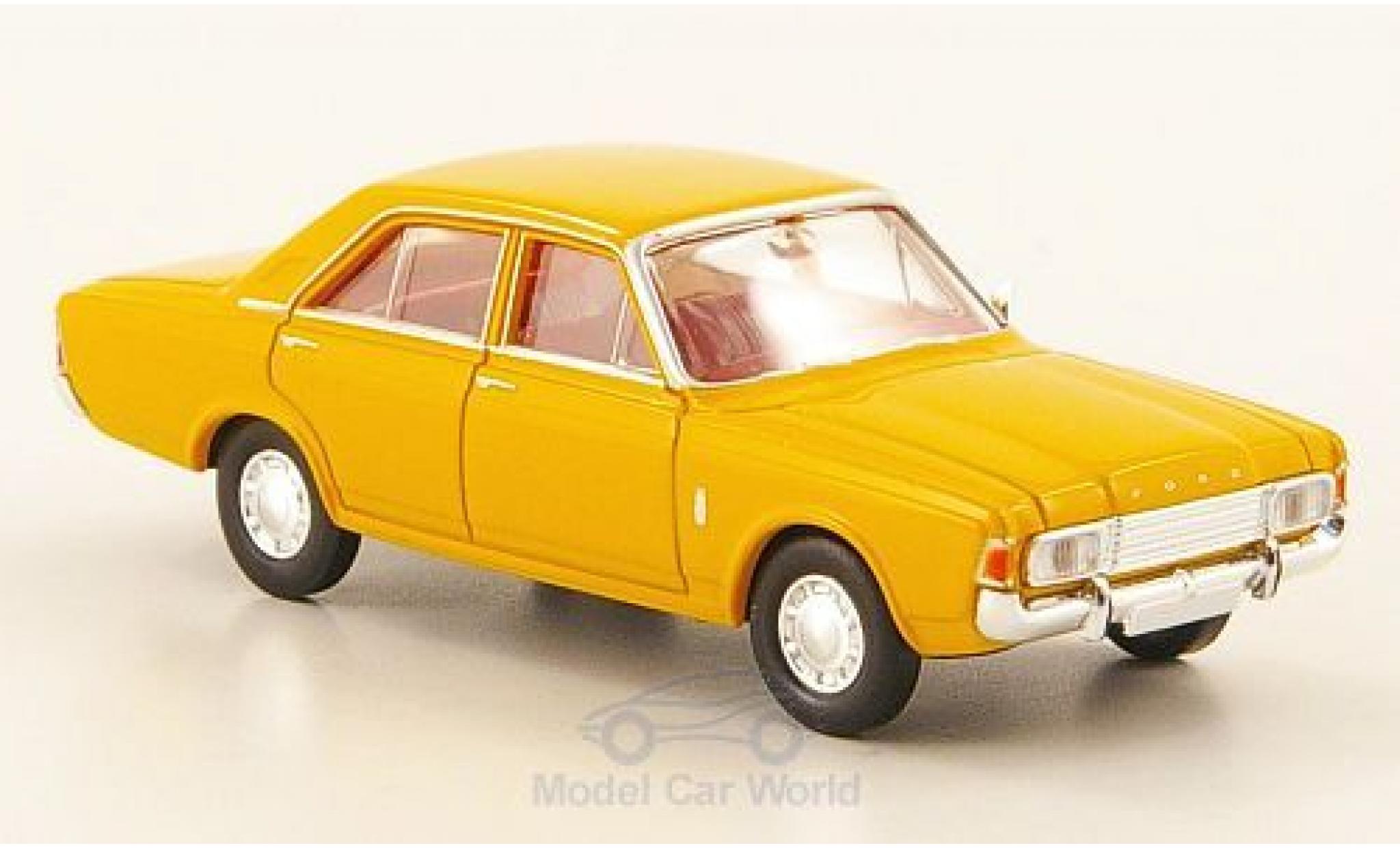 Ford Taunus 1/87 Brekina 17M (P7b) giallo 1969 modellino in miniatura
