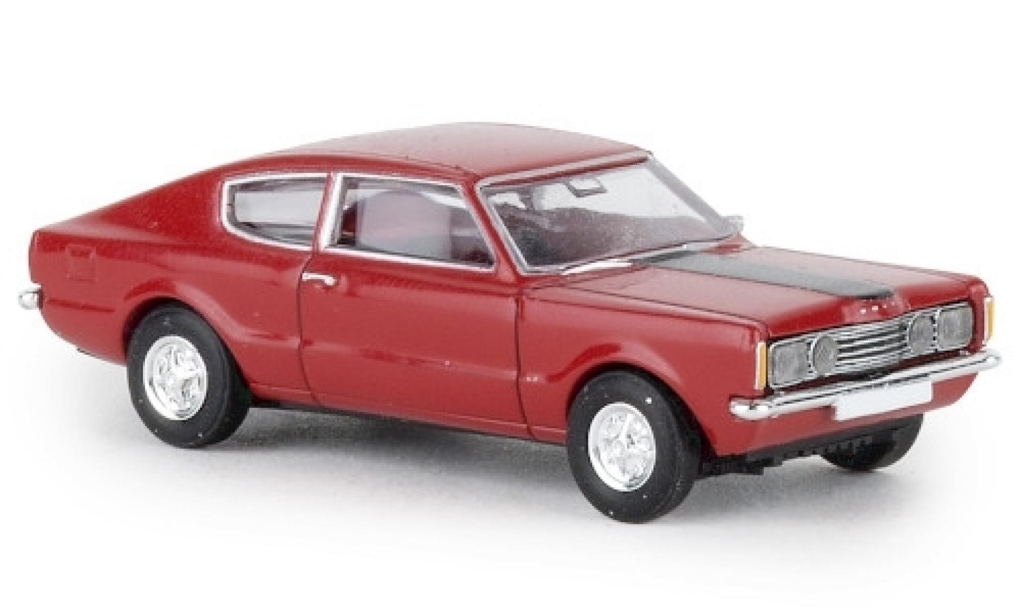 Ford Taunus 1/87 Brekina Coupe GT rosso 1972 Capot nero modellino in miniatura