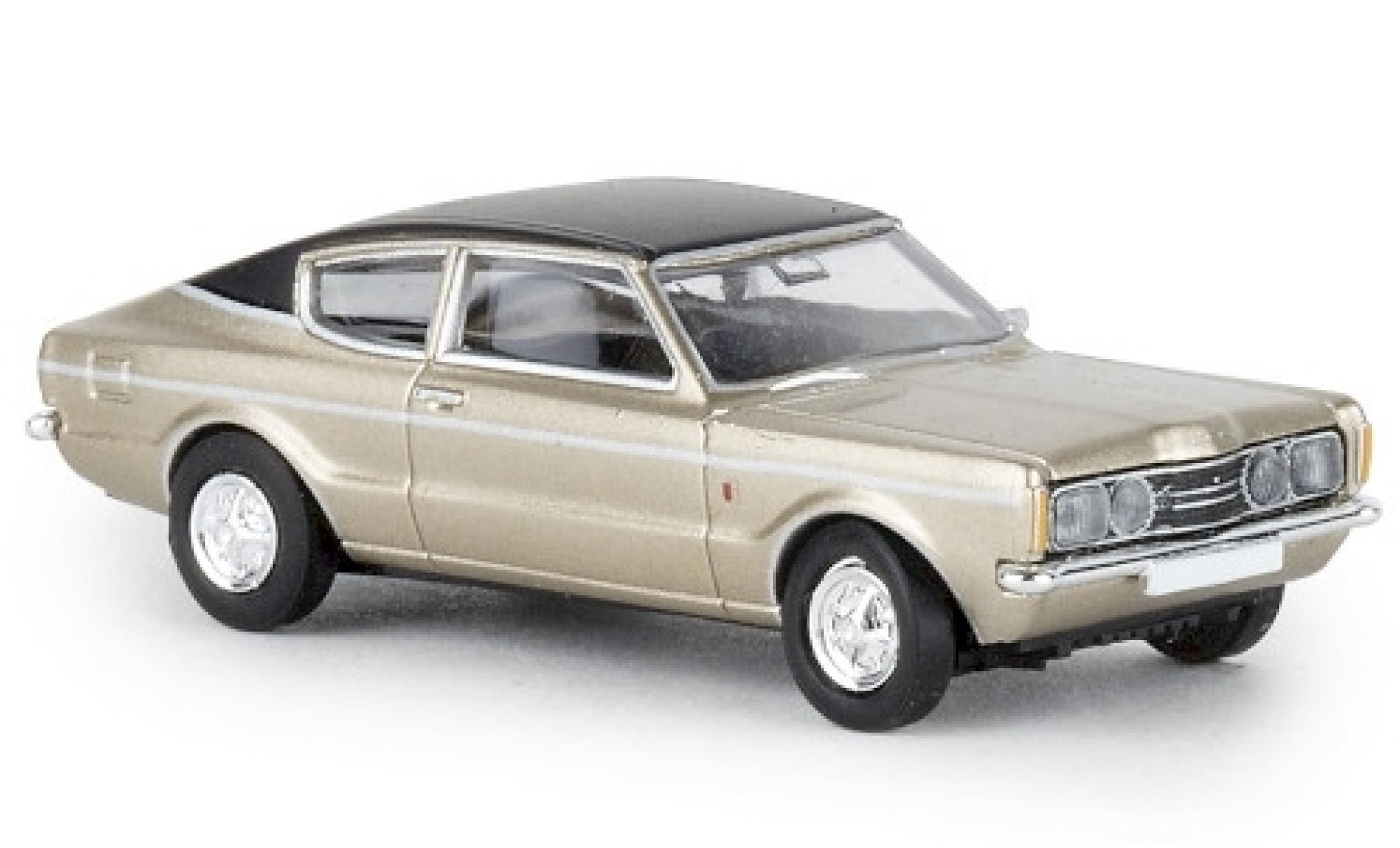 Ford Taunus 1/87 Brekina Coupe GXL gold/nero 1972 modellino in miniatura