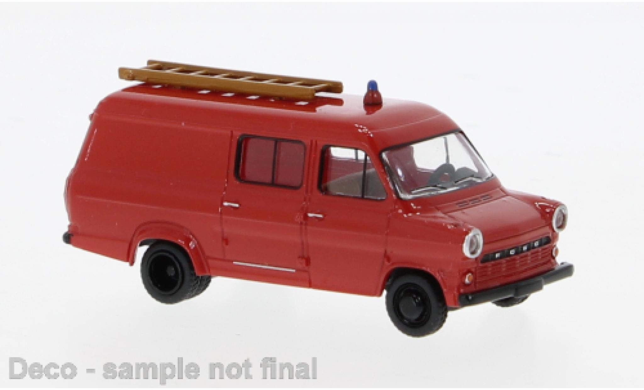 Ford Transit 1/87 Brekina rot/schwarz Feuerwehr 1970 1:87 modellino in miniatura