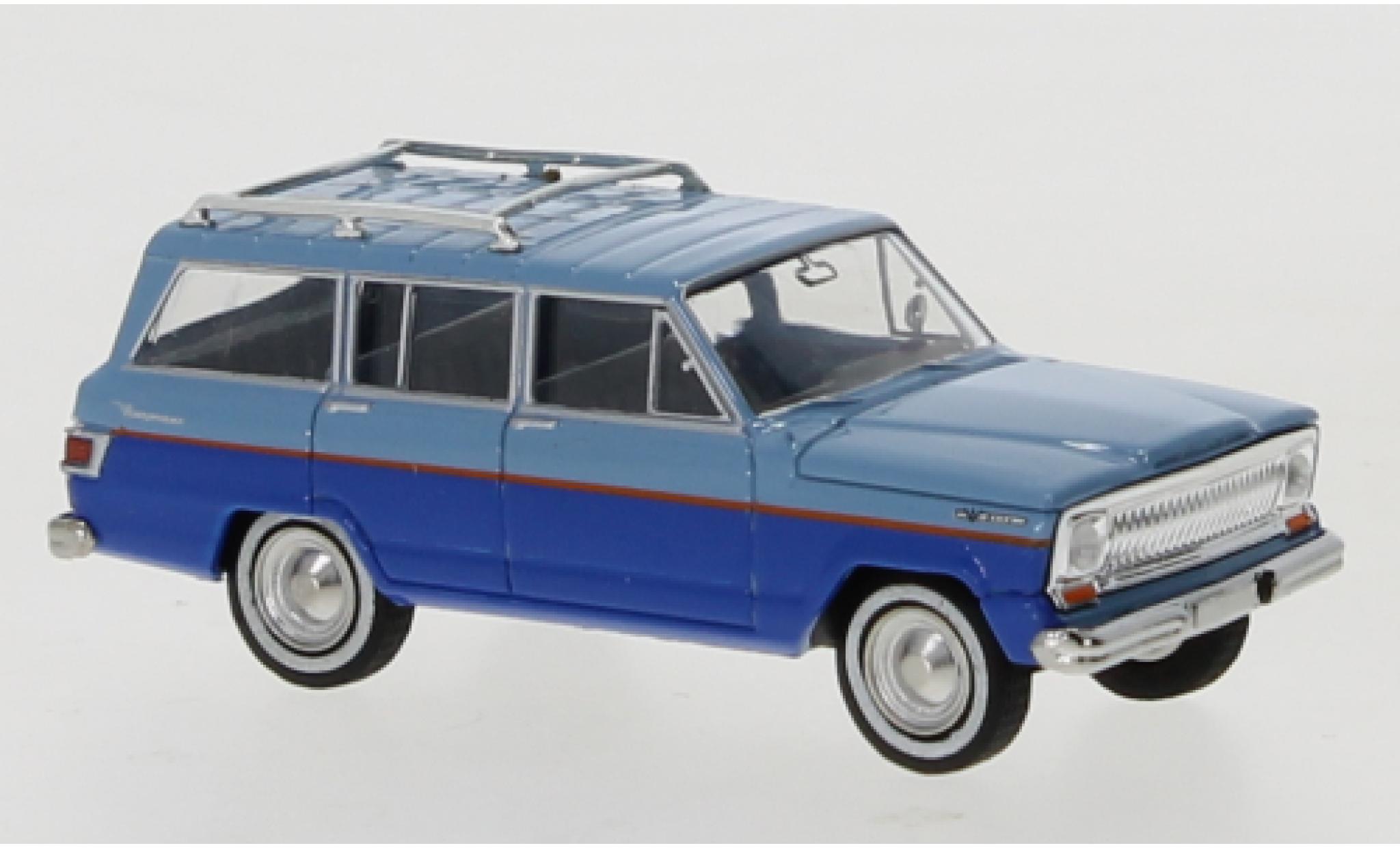 Jeep Wagoneer 1/87 Brekina B blu/blu 1968 modellino in miniatura