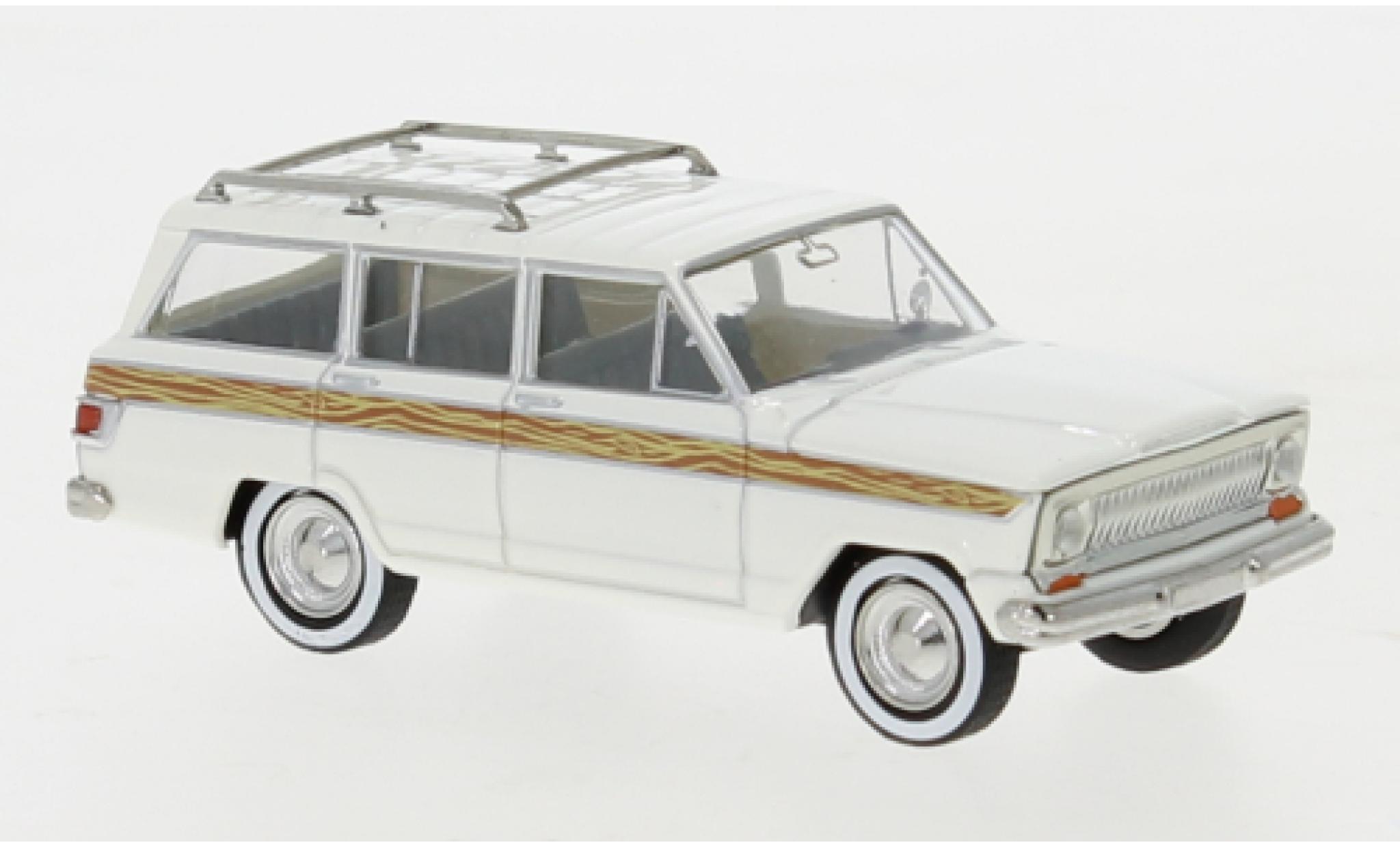 Jeep Wagoneer 1/87 Brekina B bianco 1968 Wooden Stripe modellino in miniatura