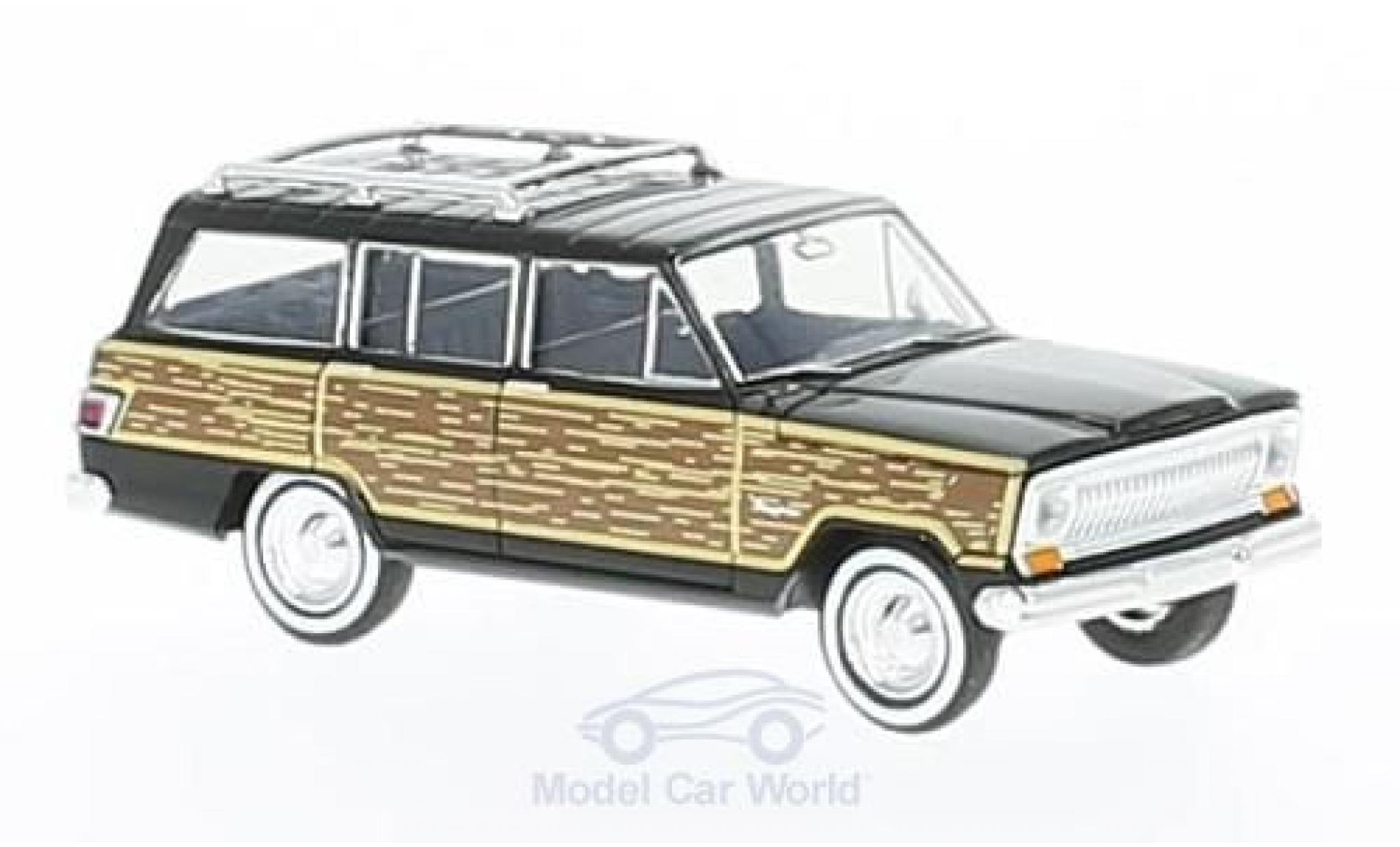 Jeep Wagoneer 1/87 Brekina nero/Holzoptik Woody modellino in miniatura