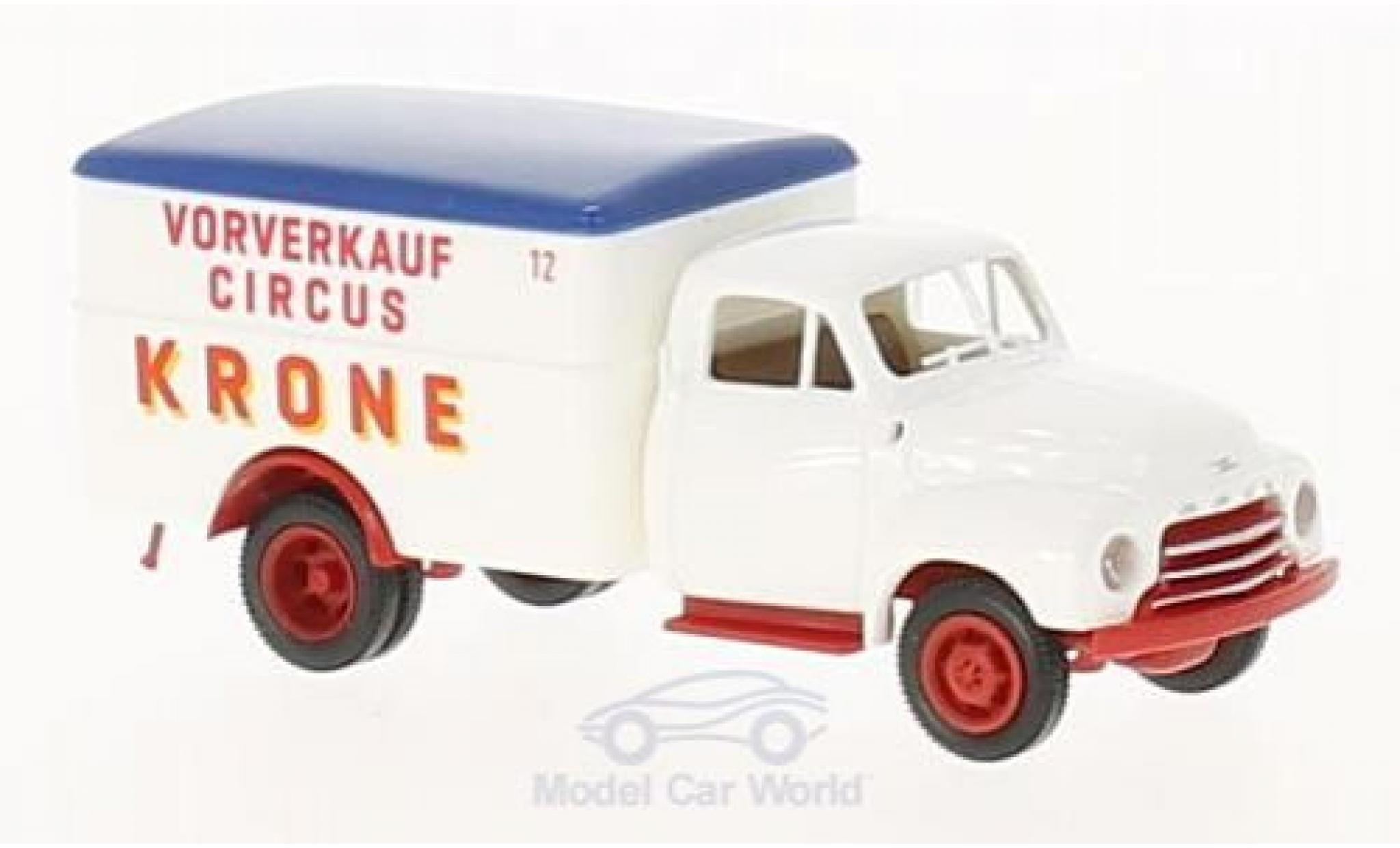 Opel Blitz 1/87 Brekina Koffer Circus Krone Vorverkauf modellino in miniatura