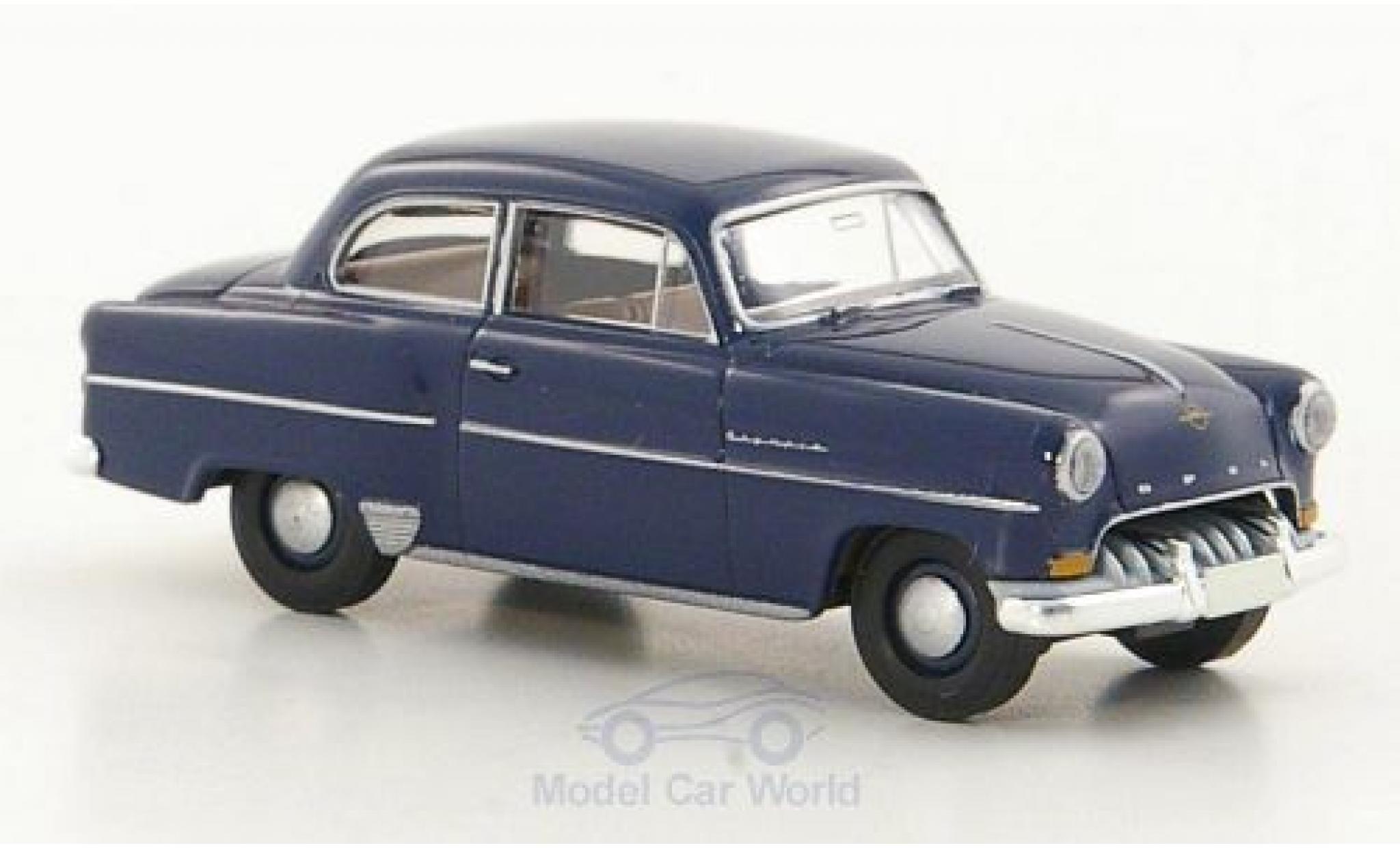 Opel Olympia 1/87 Brekina Rekord blu modellino in miniatura
