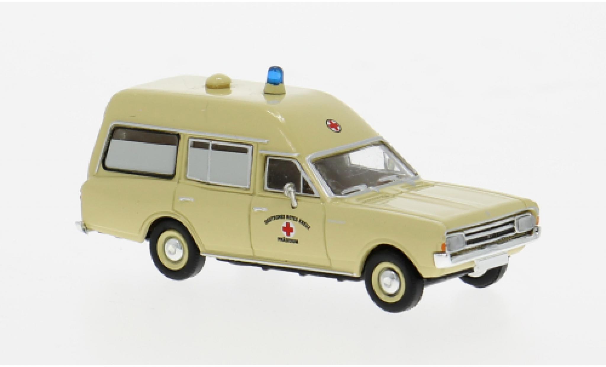 Opel Rekord Brekina C KTW beige DRK 1968 1:87 modellino in miniatura