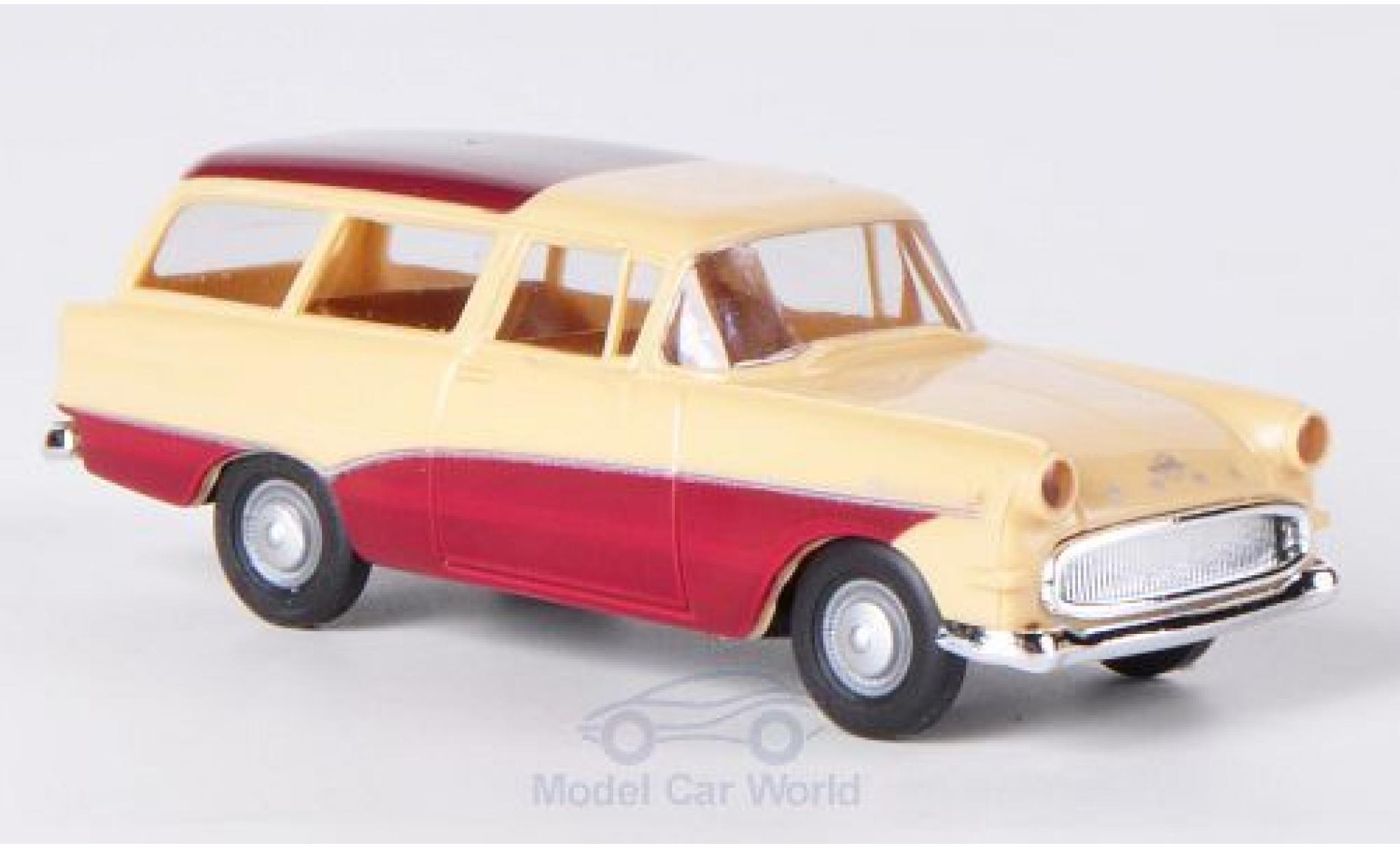 Opel Rekord 1/87 Brekina P1 Caravan beige/rosso modellino in miniatura