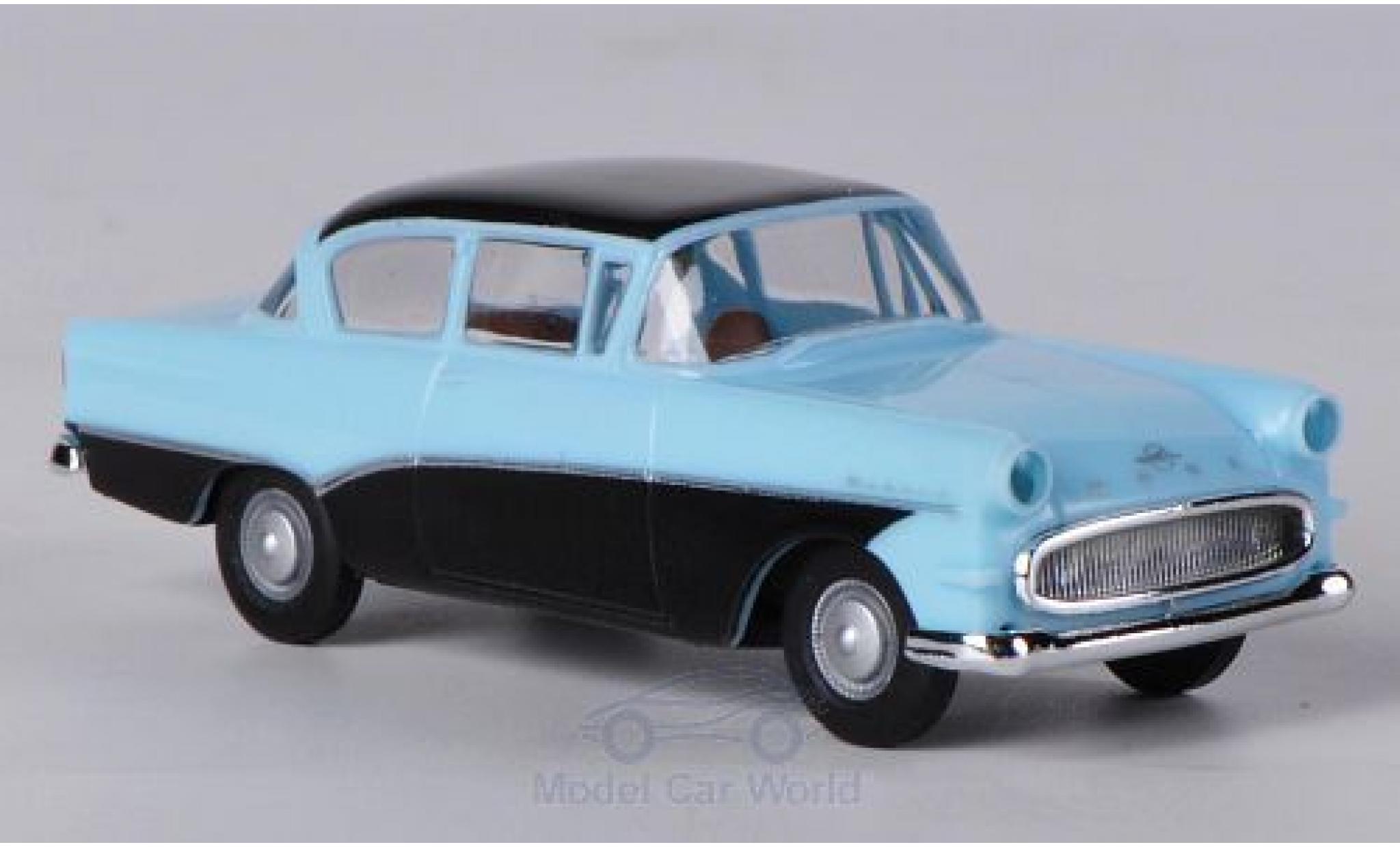 Opel Rekord 1/87 Brekina P1 blu/nero modellino in miniatura