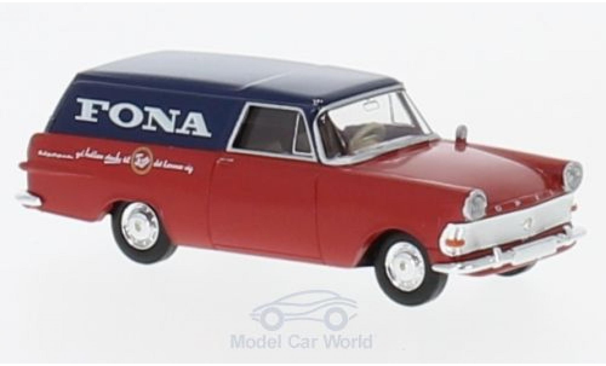 Opel Rekord 1/87 Brekina P2 Kasten Fona (DK) modellino in miniatura