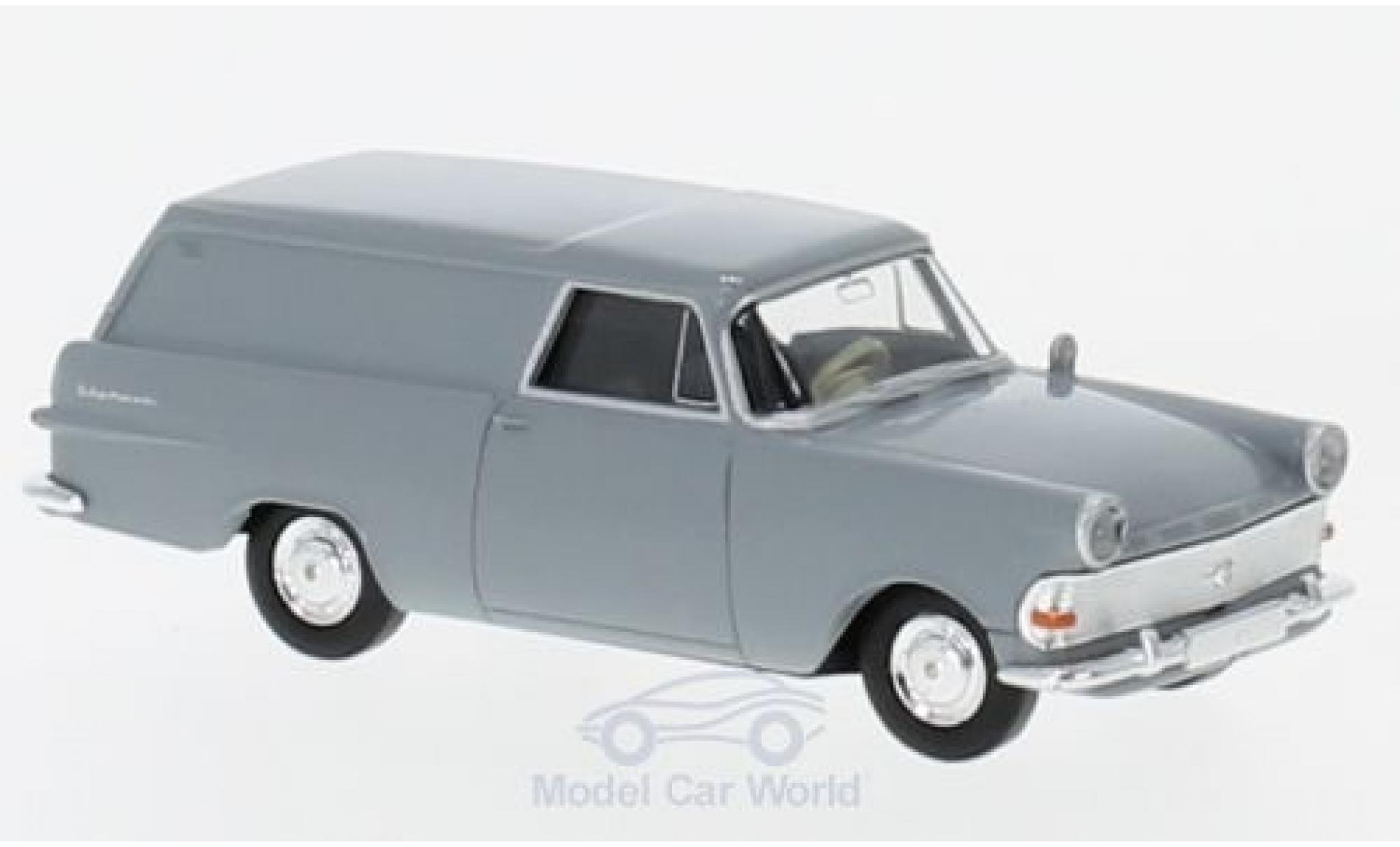 Opel Rekord 1/87 Brekina P2 Van grigio modellino in miniatura